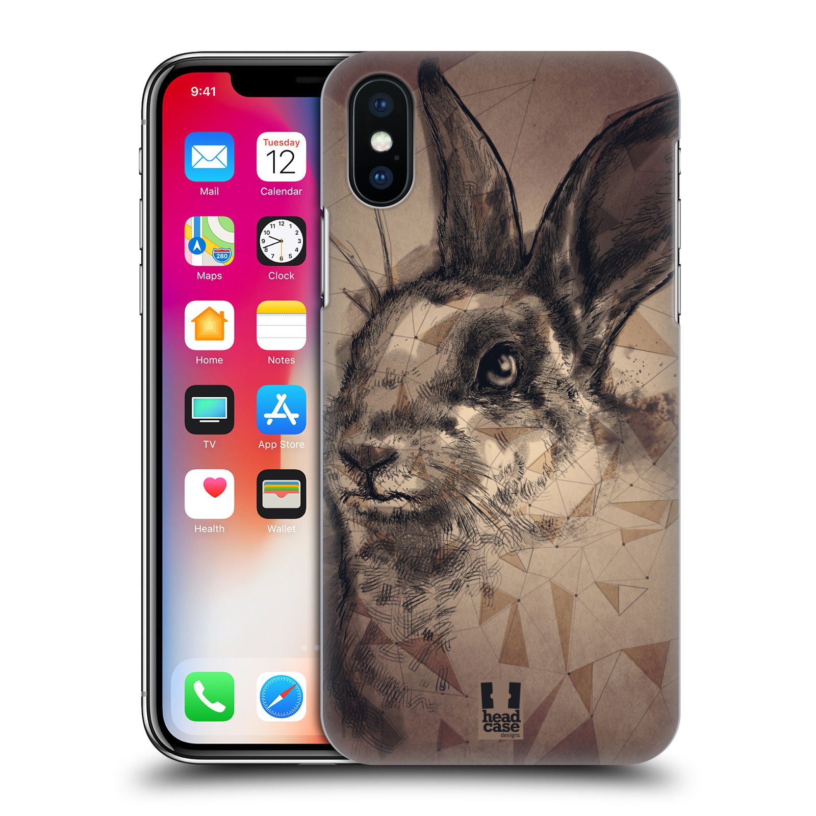 HEAD CASE plastový obal na mobil Apple Iphone X / XS vzor Skica zvíře kreslené zajíc