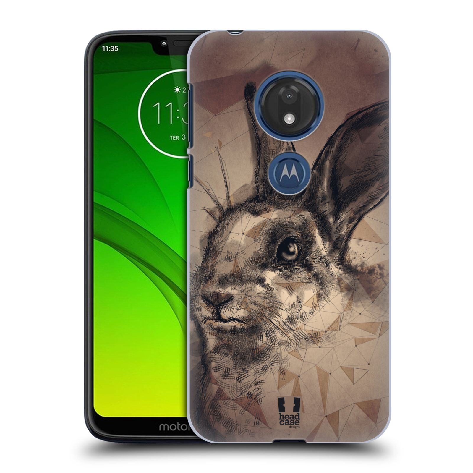 Pouzdro na mobil Motorola Moto G7 Play vzor Skica zvíře kreslené zajíc