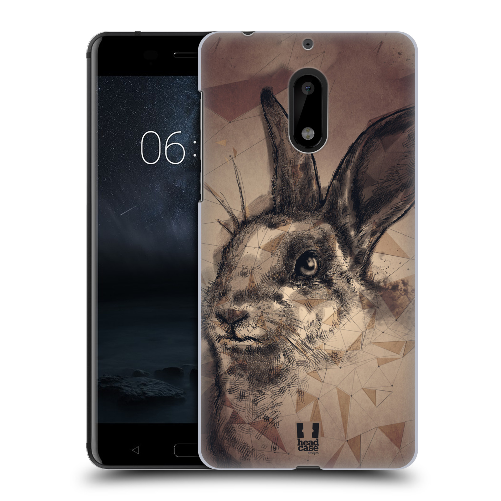 HEAD CASE plastový obal na mobil Nokia 6 vzor Skica zvíře kreslené zajíc