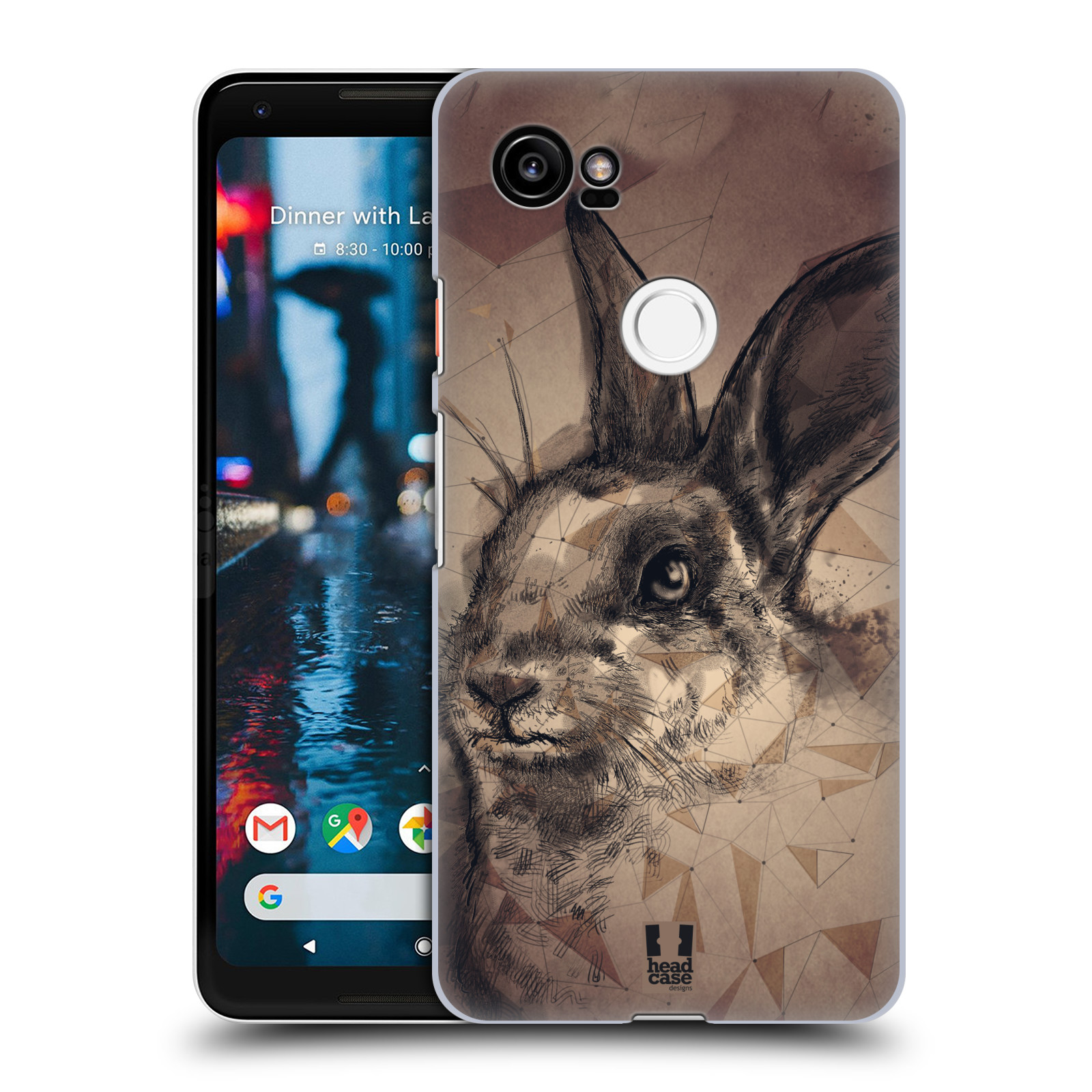 HEAD CASE plastový obal na mobil Google Pixel 2 XL vzor Skica zvíře kreslené zajíc