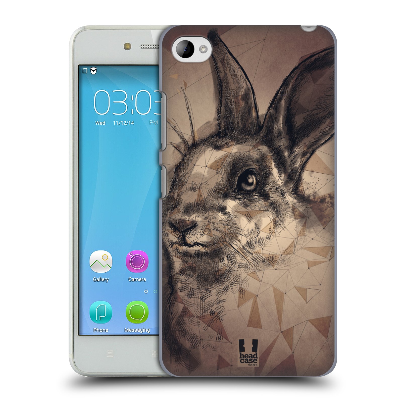 HEAD CASE pevný plastový obal na mobil LENOVO S90 vzor Skica zvíře kreslené zajíc