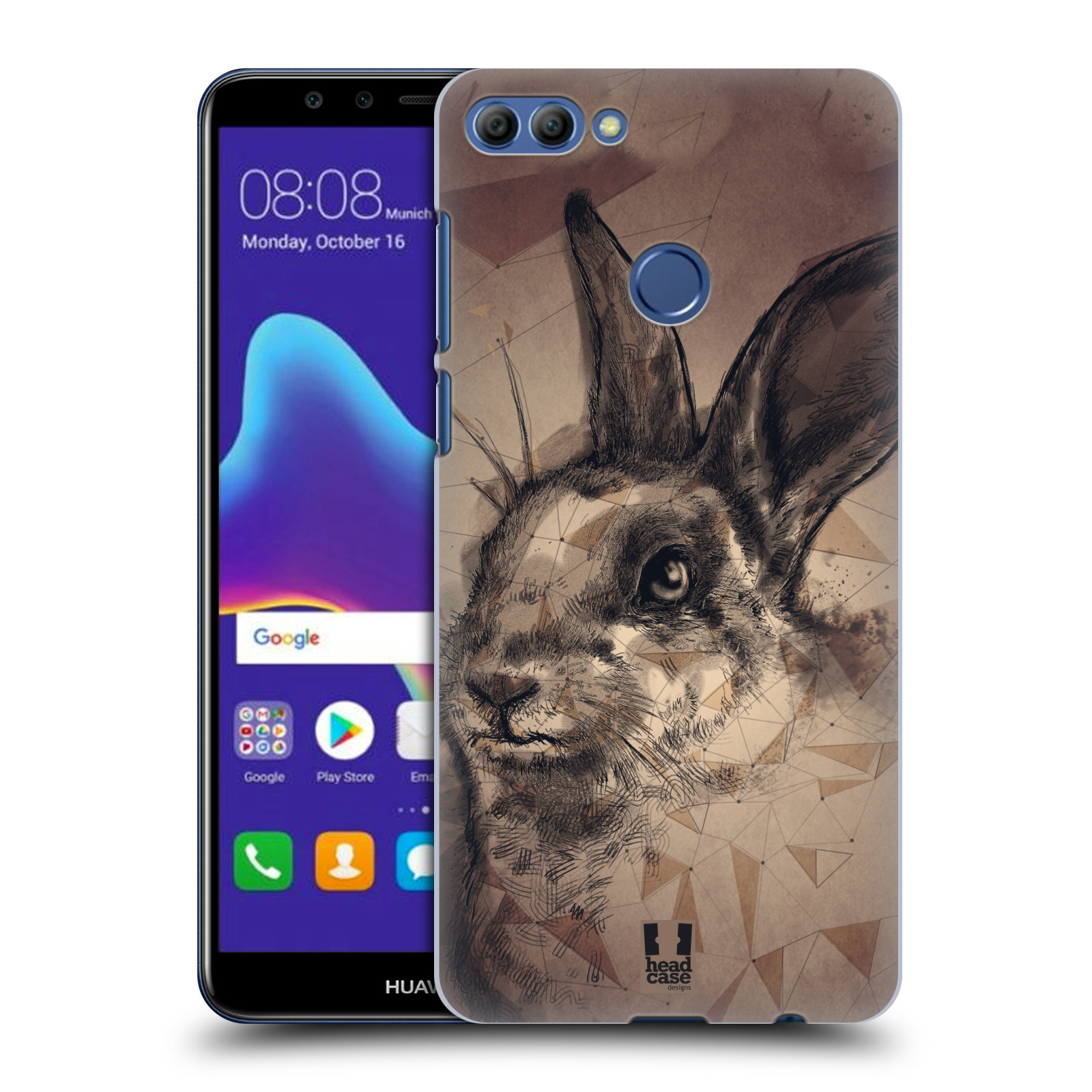 HEAD CASE plastový obal na mobil Huawei Y9 2018 vzor Skica zvíře kreslené zajíc