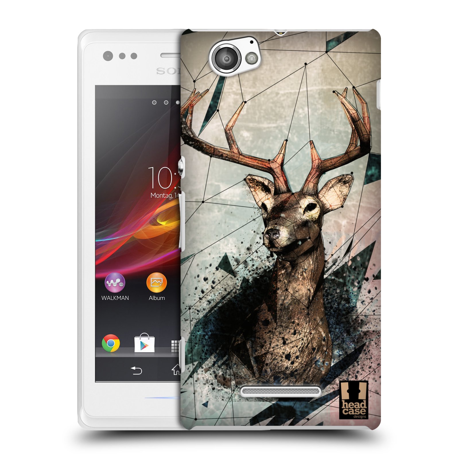 HEAD CASE plastový obal na mobil Sony Xperia M vzor Skica zvíře kreslené jelen