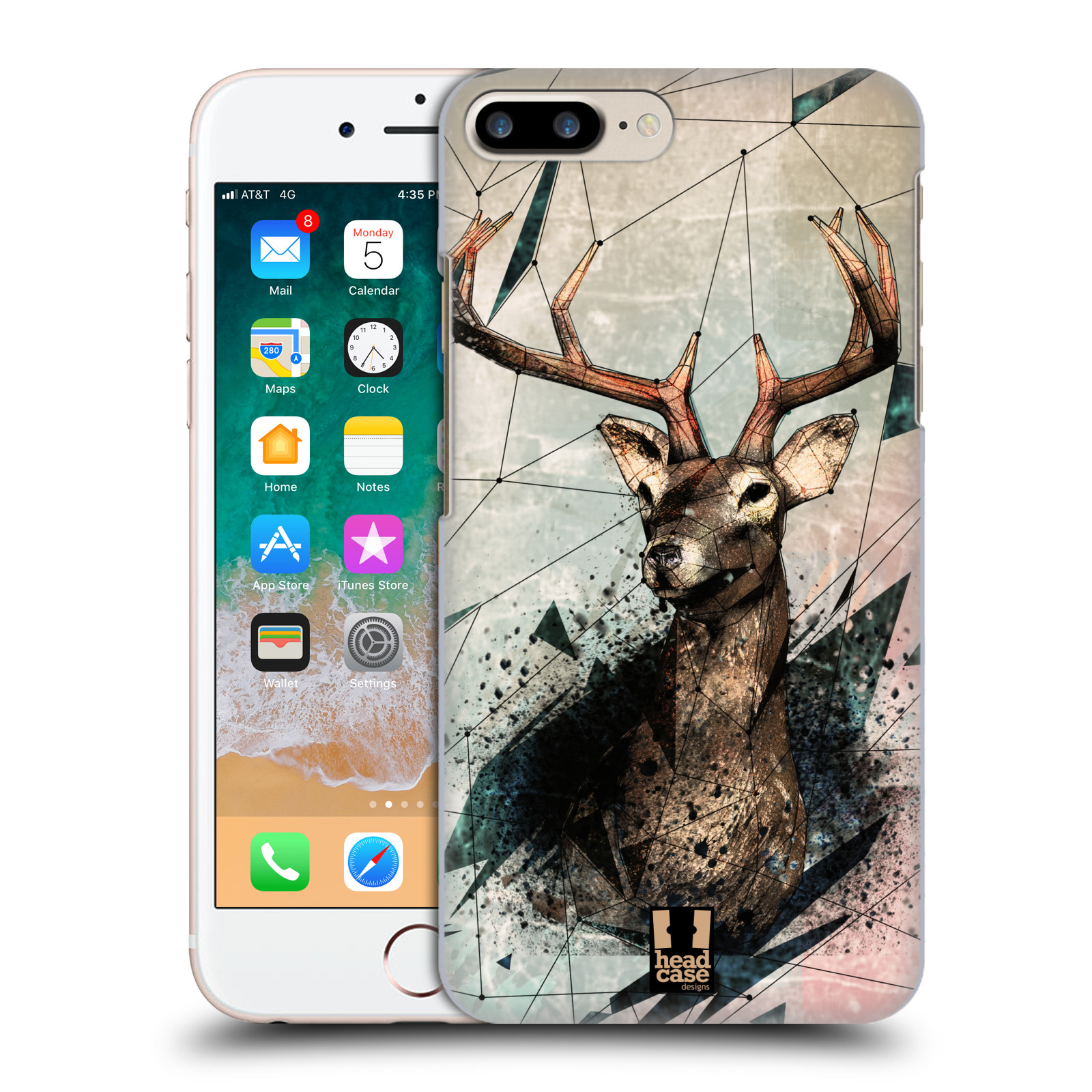 Plastové pouzdro pro mobil Apple Iphone 8 PLUS vzor Skica zvíře kreslené jelen