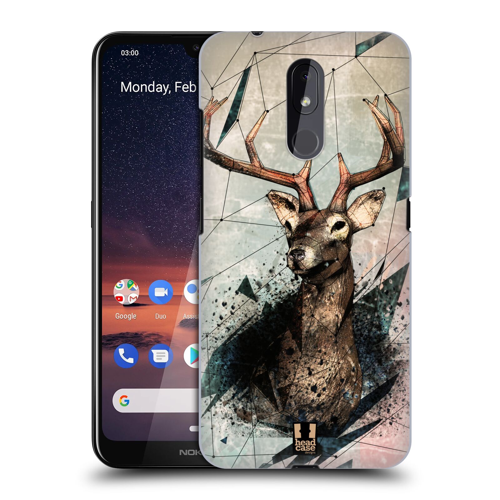 Pouzdro na mobil Nokia 3.2 - HEAD CASE - vzor Skica zvíře kreslené jelen