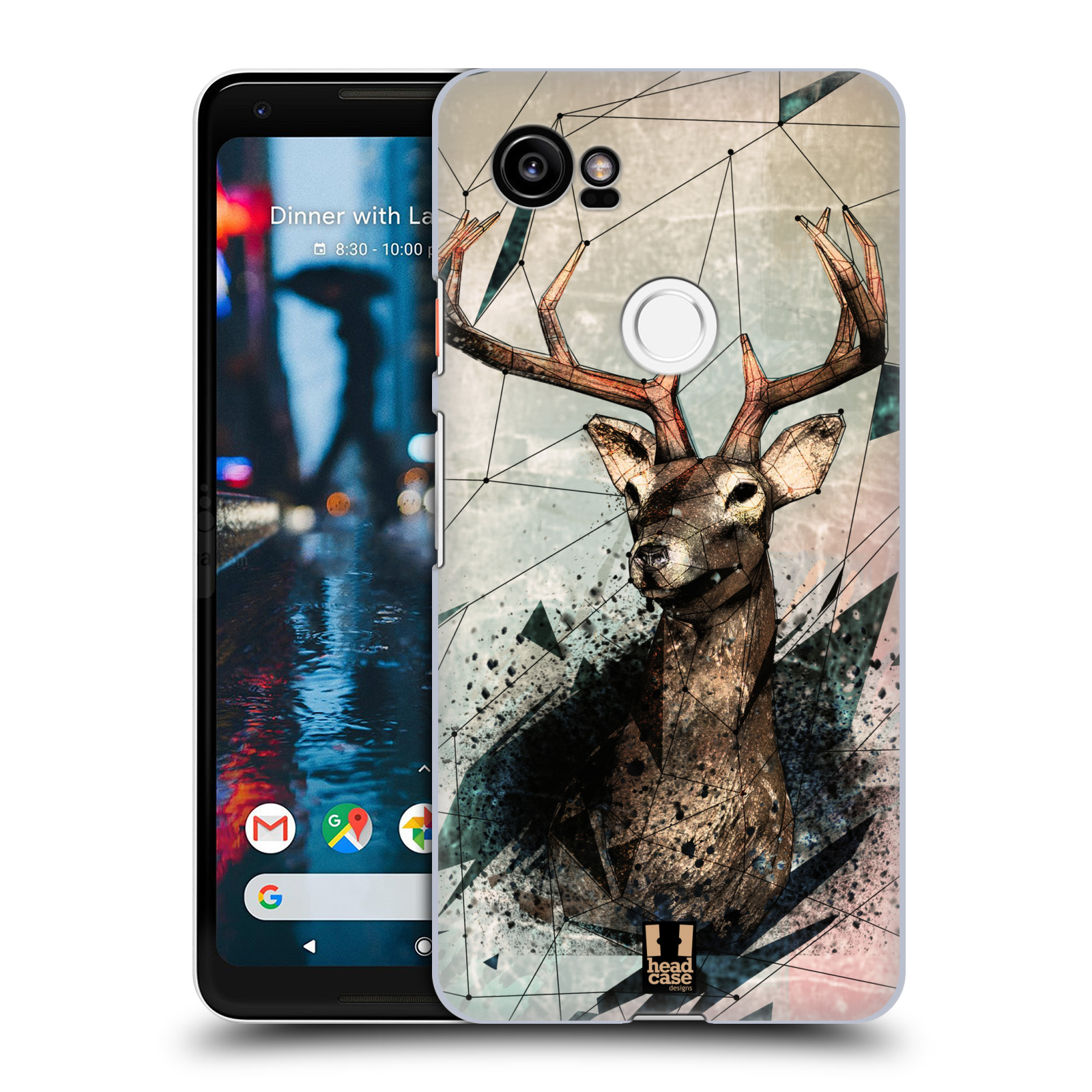 HEAD CASE plastový obal na mobil Google Pixel 2 XL vzor Skica zvíře kreslené jelen