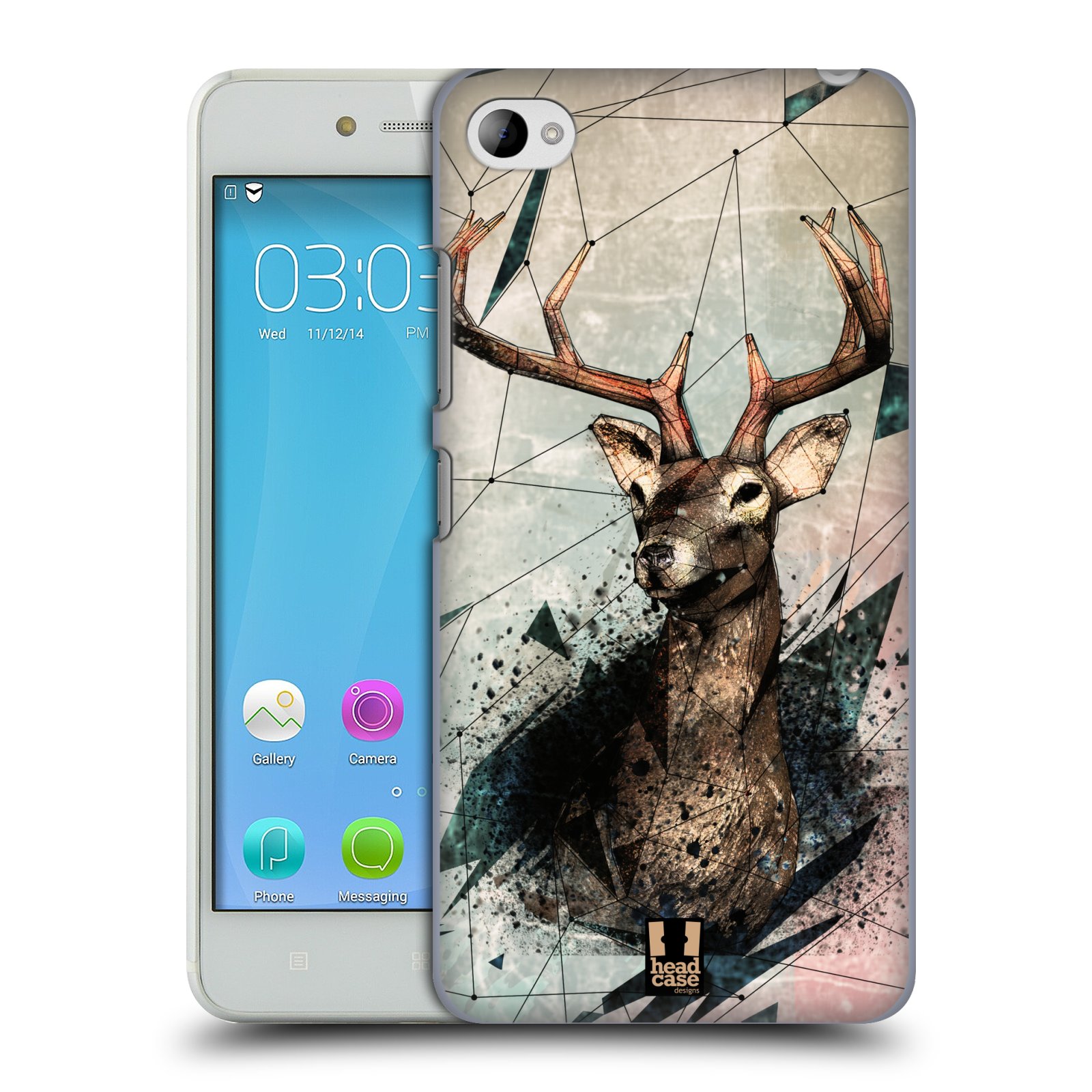 HEAD CASE pevný plastový obal na mobil LENOVO S90 vzor Skica zvíře kreslené jelen
