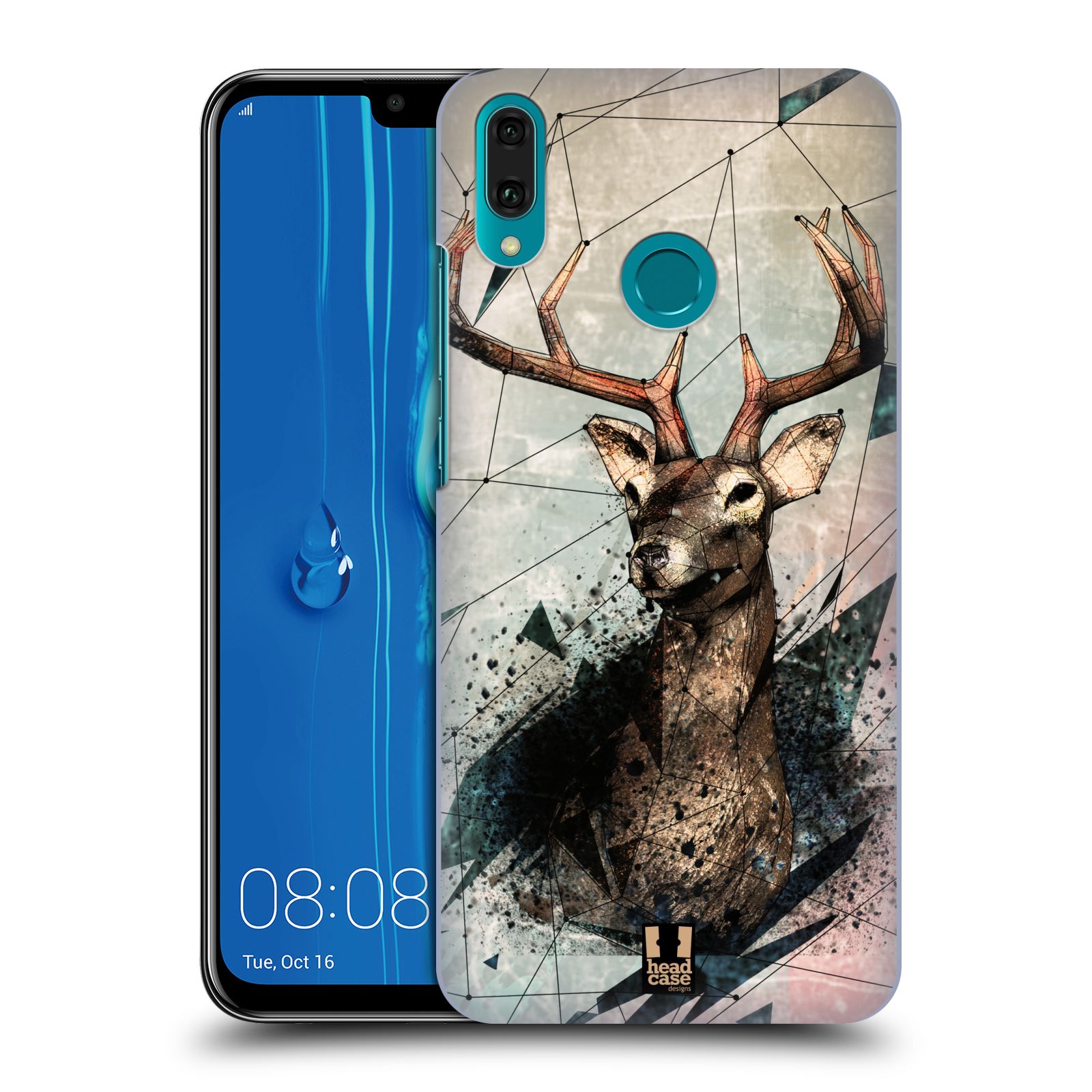 Pouzdro na mobil Huawei Y9 2019 - HEAD CASE - vzor Skica zvíře kreslené jelen