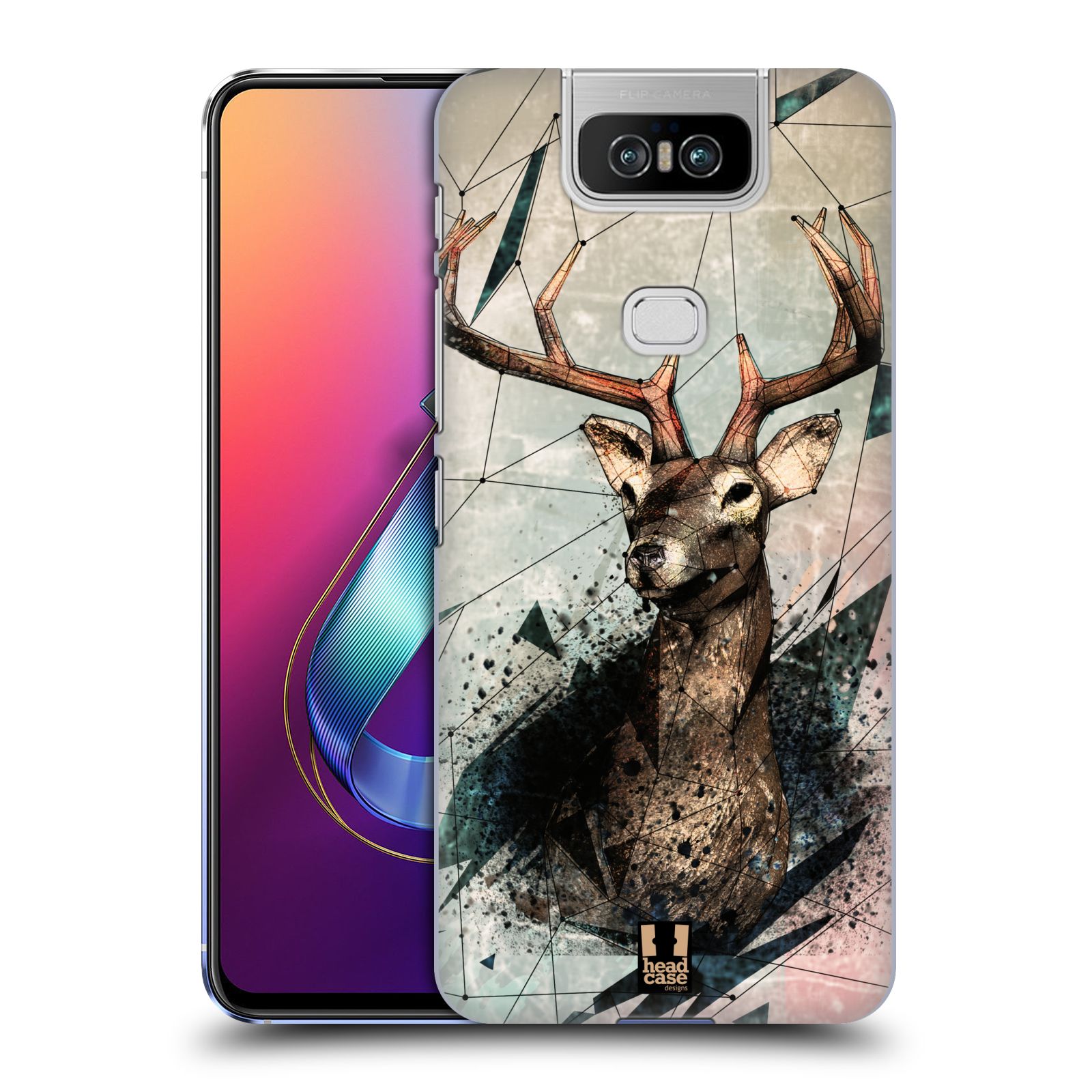 Pouzdro na mobil Asus Zenfone 6 ZS630KL - HEAD CASE - vzor Skica zvíře kreslené jelen