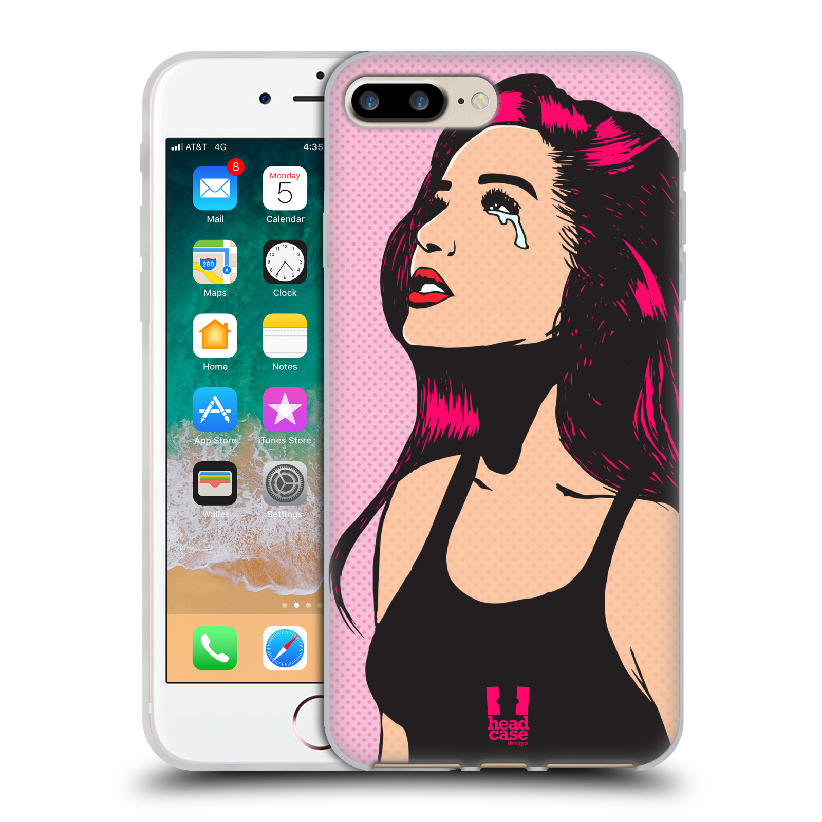 Silikonový obal na mobil Apple Iphone 7+ /  8+ - HEAD CASE - PopArt dívka