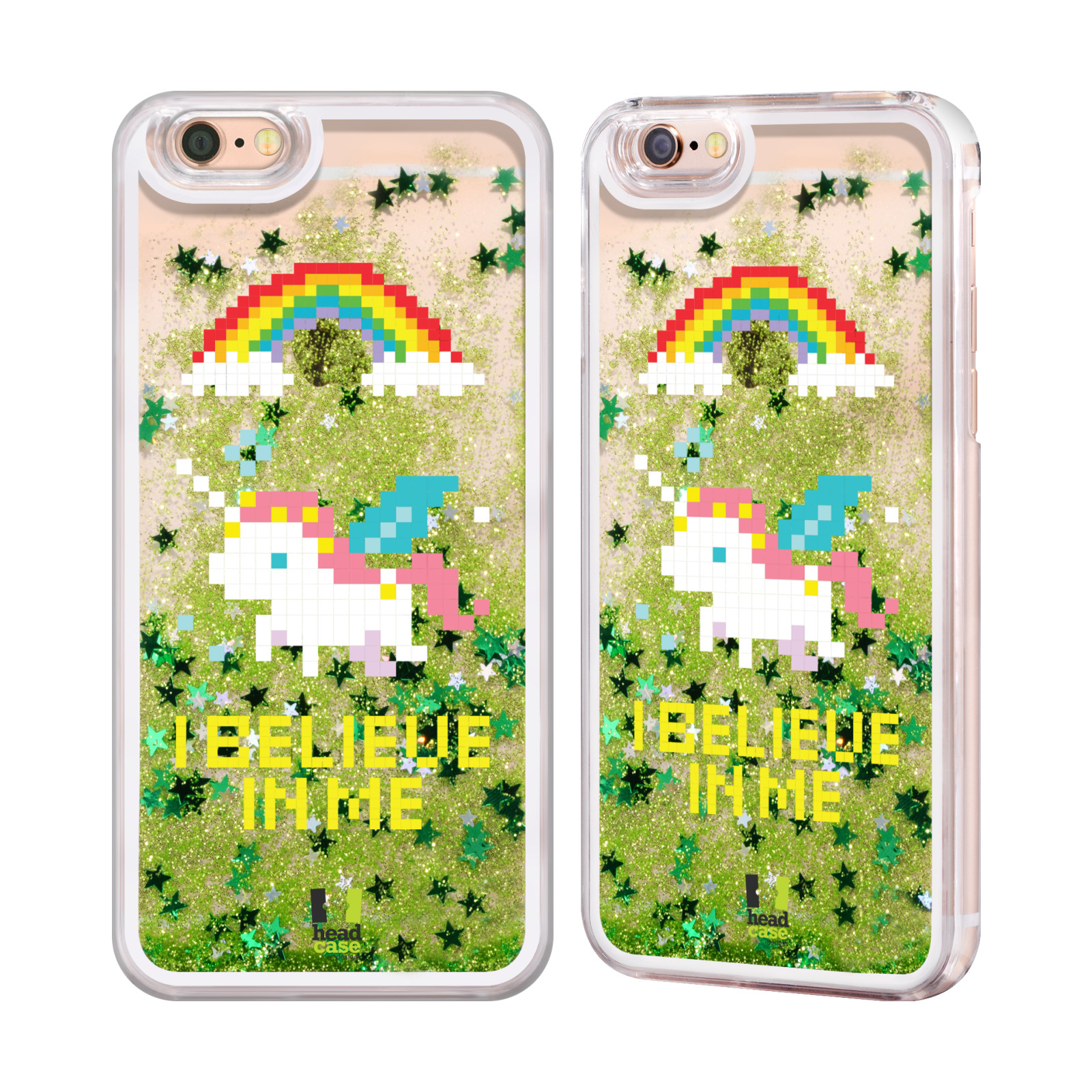 HEAD CASE DESIGNS POP TRENDS GREEN GLITTER CASE FOR APPLE iPHONE