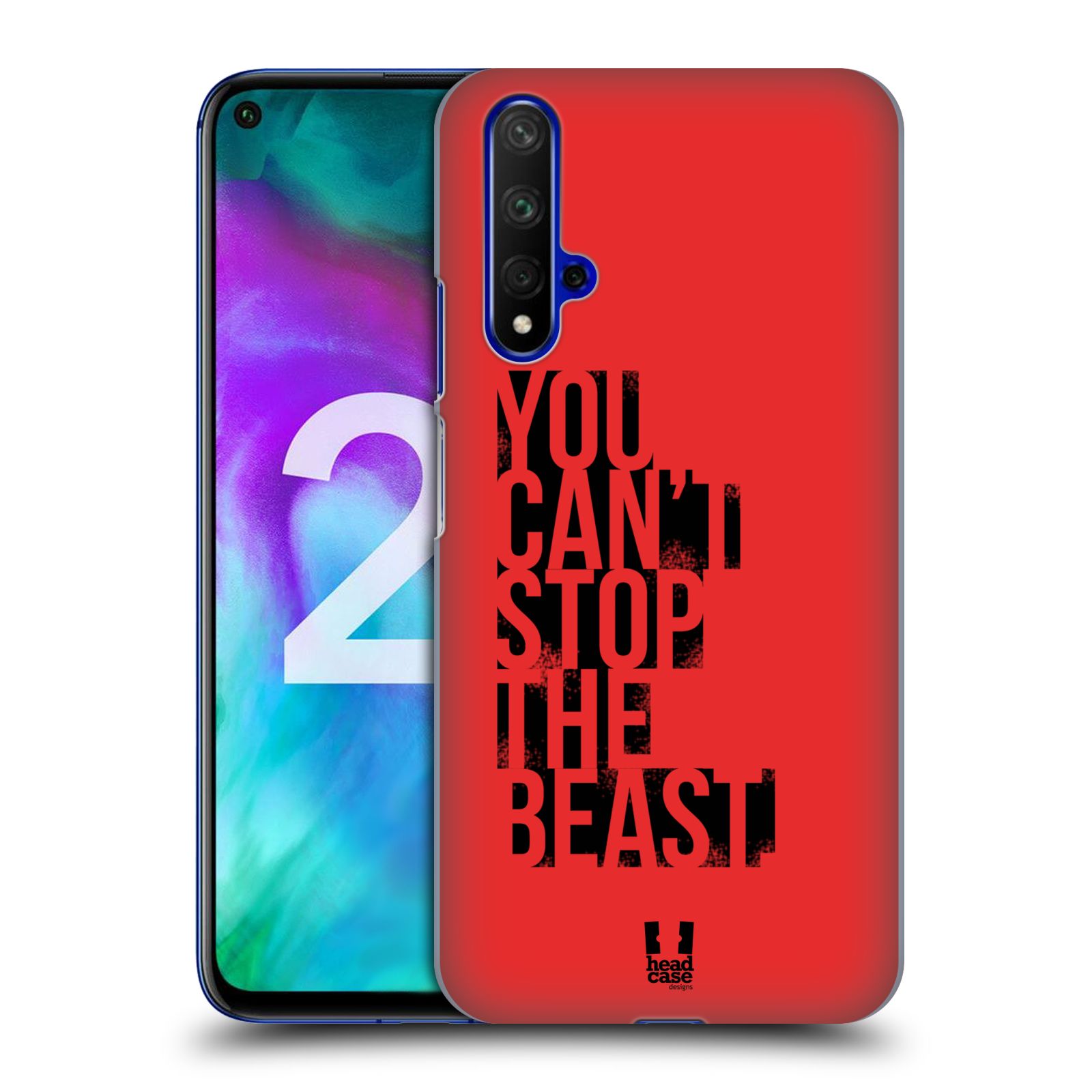 Pouzdro na mobil Honor 20 - HEAD CASE - Sportovní tématika Beast mode červená