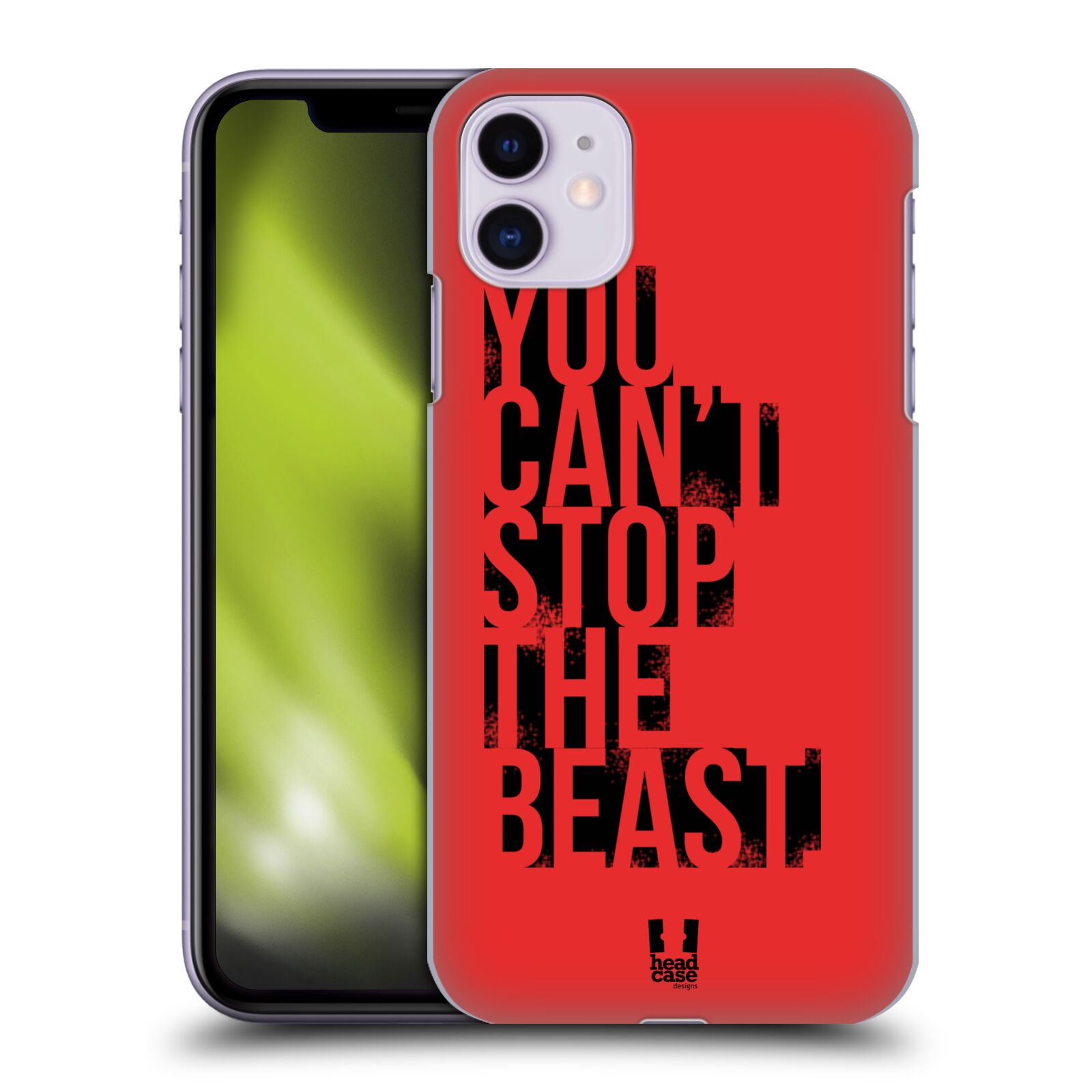 Pouzdro na mobil Apple Iphone 11 - HEAD CASE - Sportovní tématika Beast mode červená