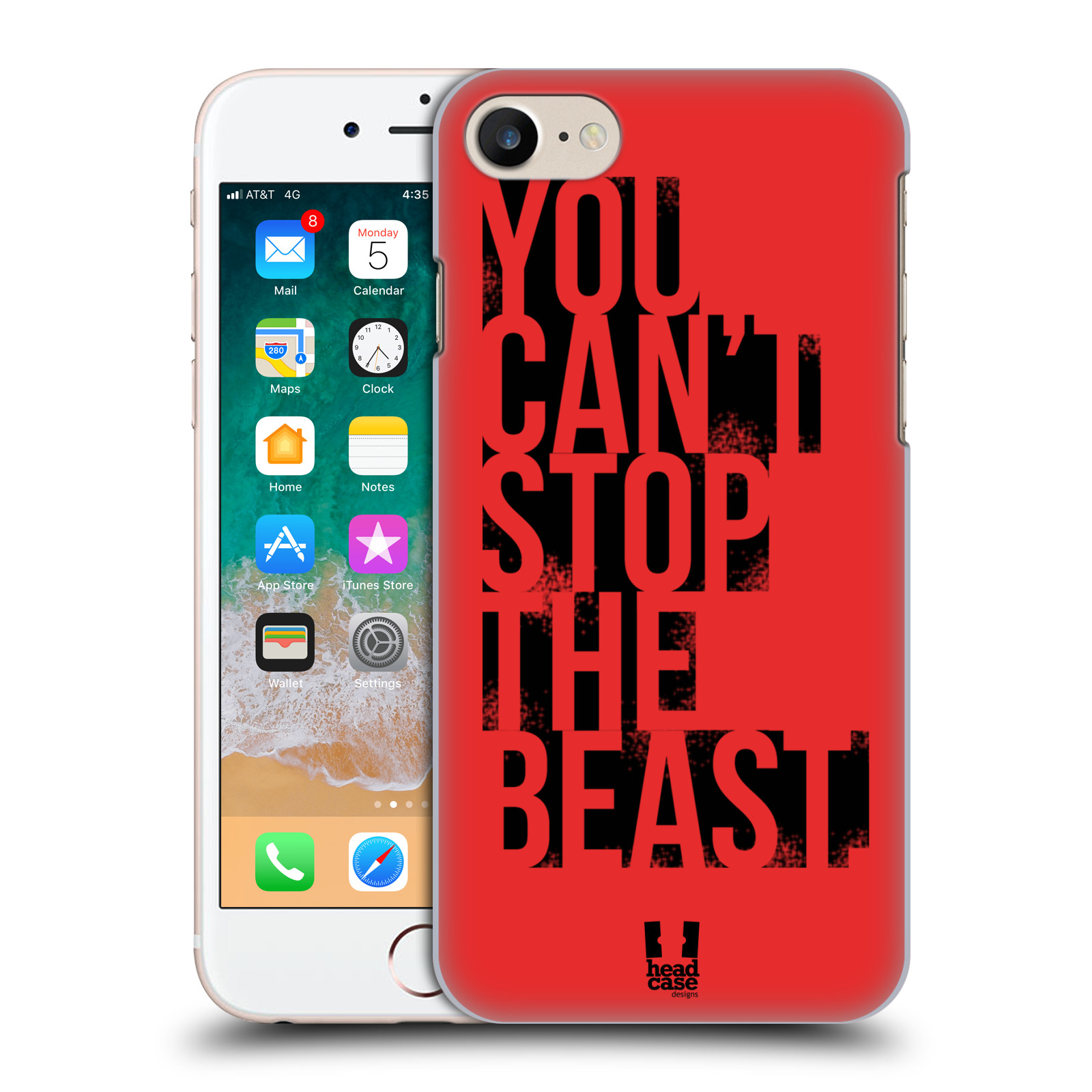 Plastové pouzdro pro mobil Apple Iphone 7/8/SE 2020 Sportovní tématika Beast mode červená