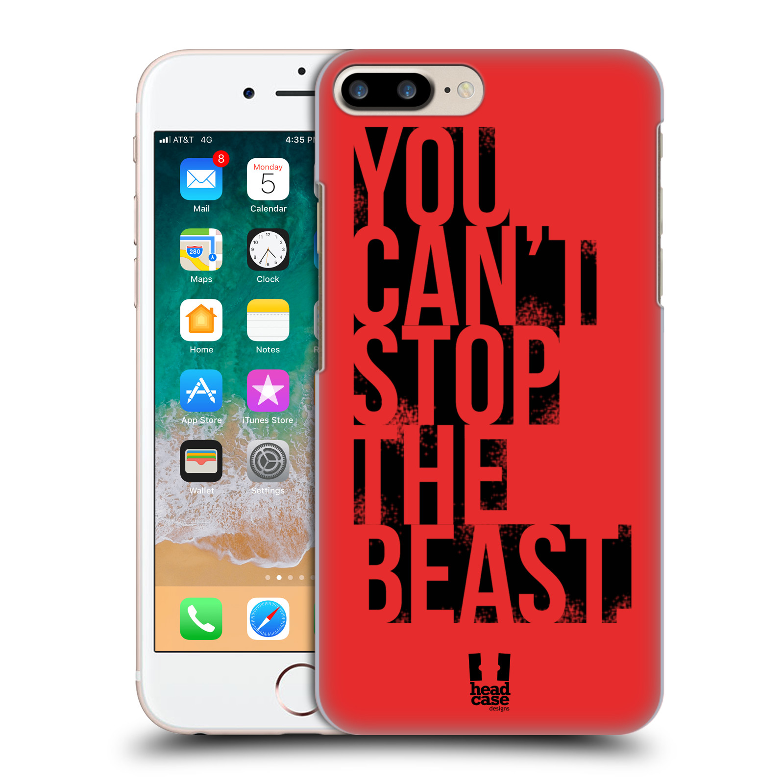 Plastové pouzdro pro mobil Apple Iphone 8 PLUS Sportovní tématika Beast mode červená