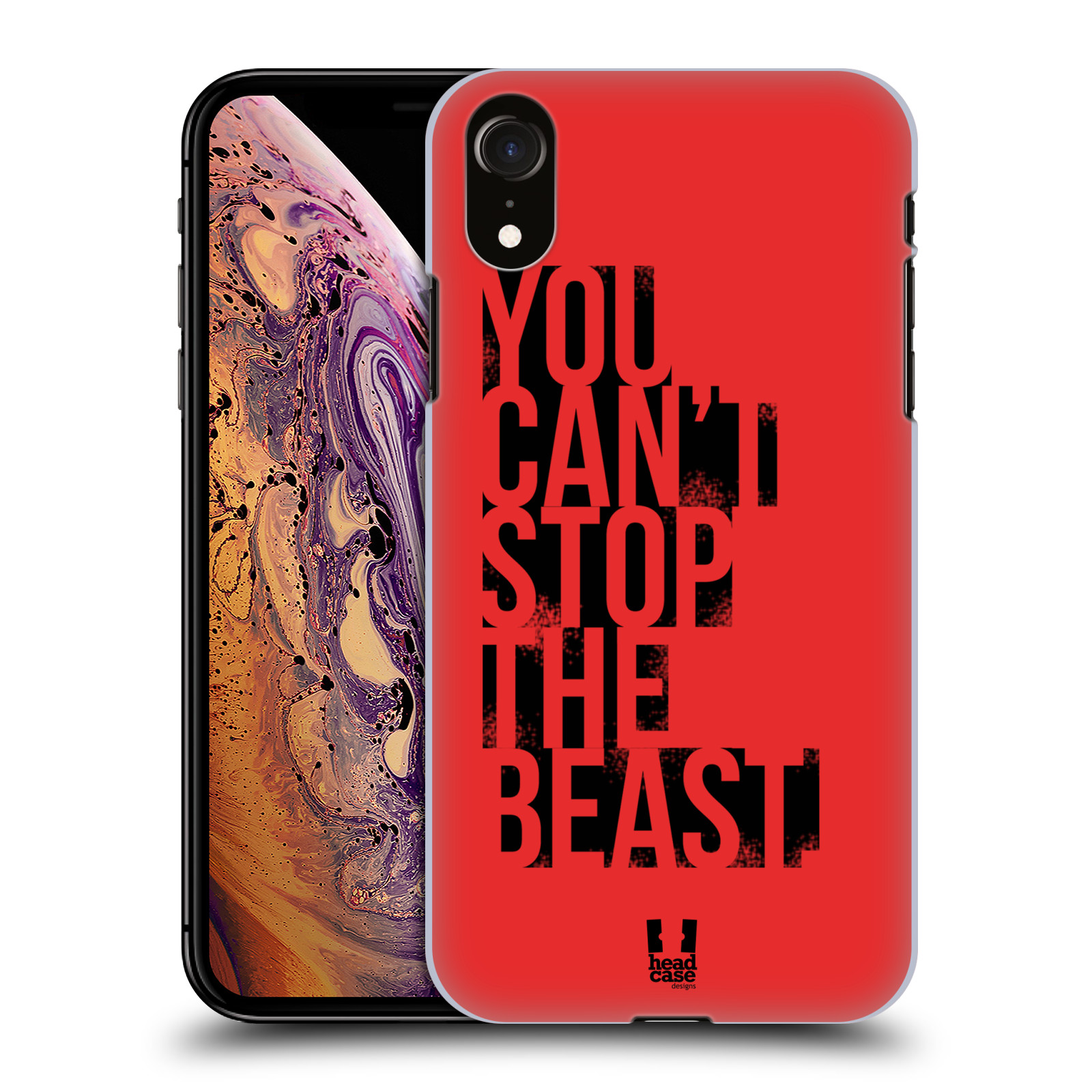 HEAD CASE plastový obal na mobil Apple Iphone XR Sportovní tématika Beast mode červená