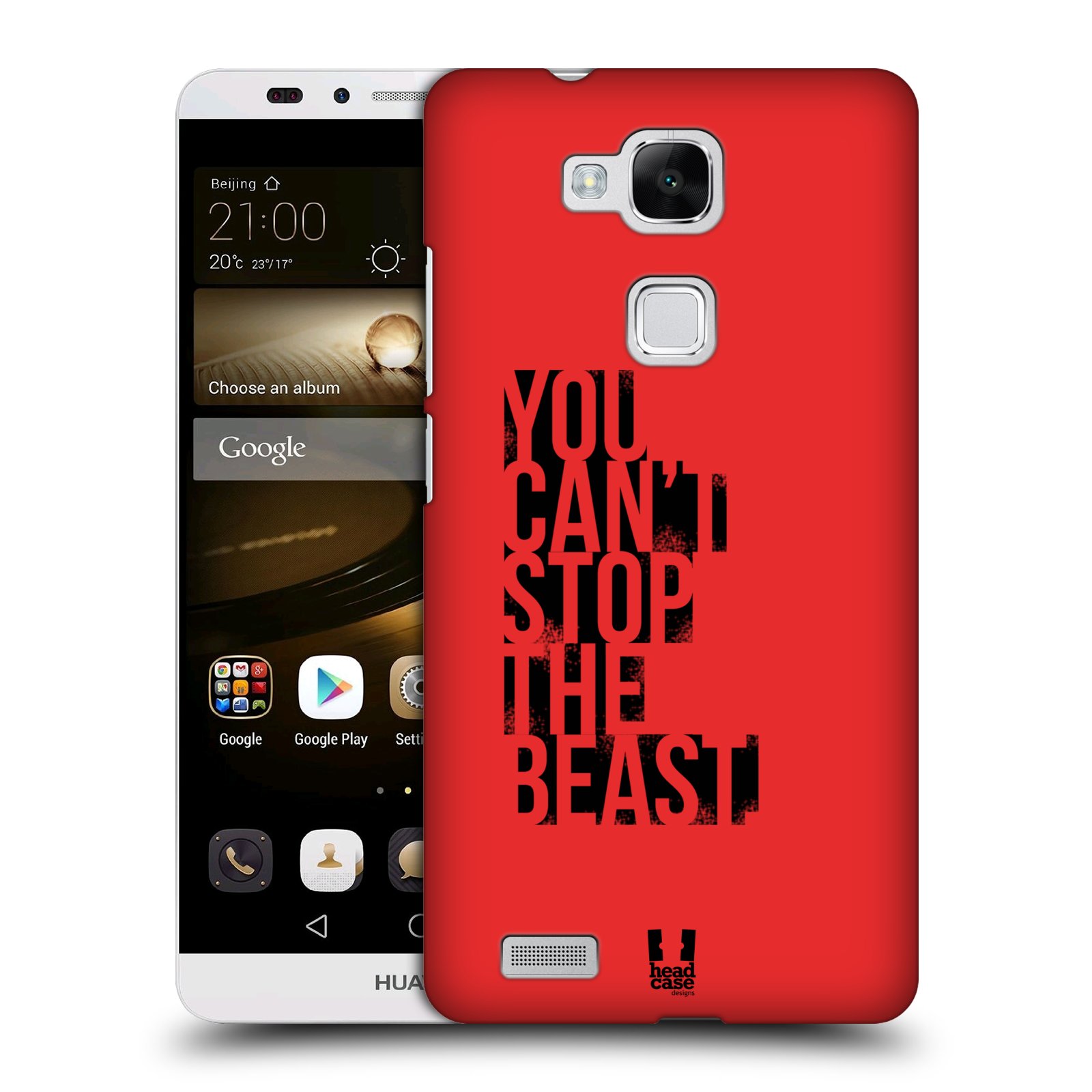 HEAD CASE plastový obal na mobil Huawei Mate 7 Sportovní tématika Beast mode červená