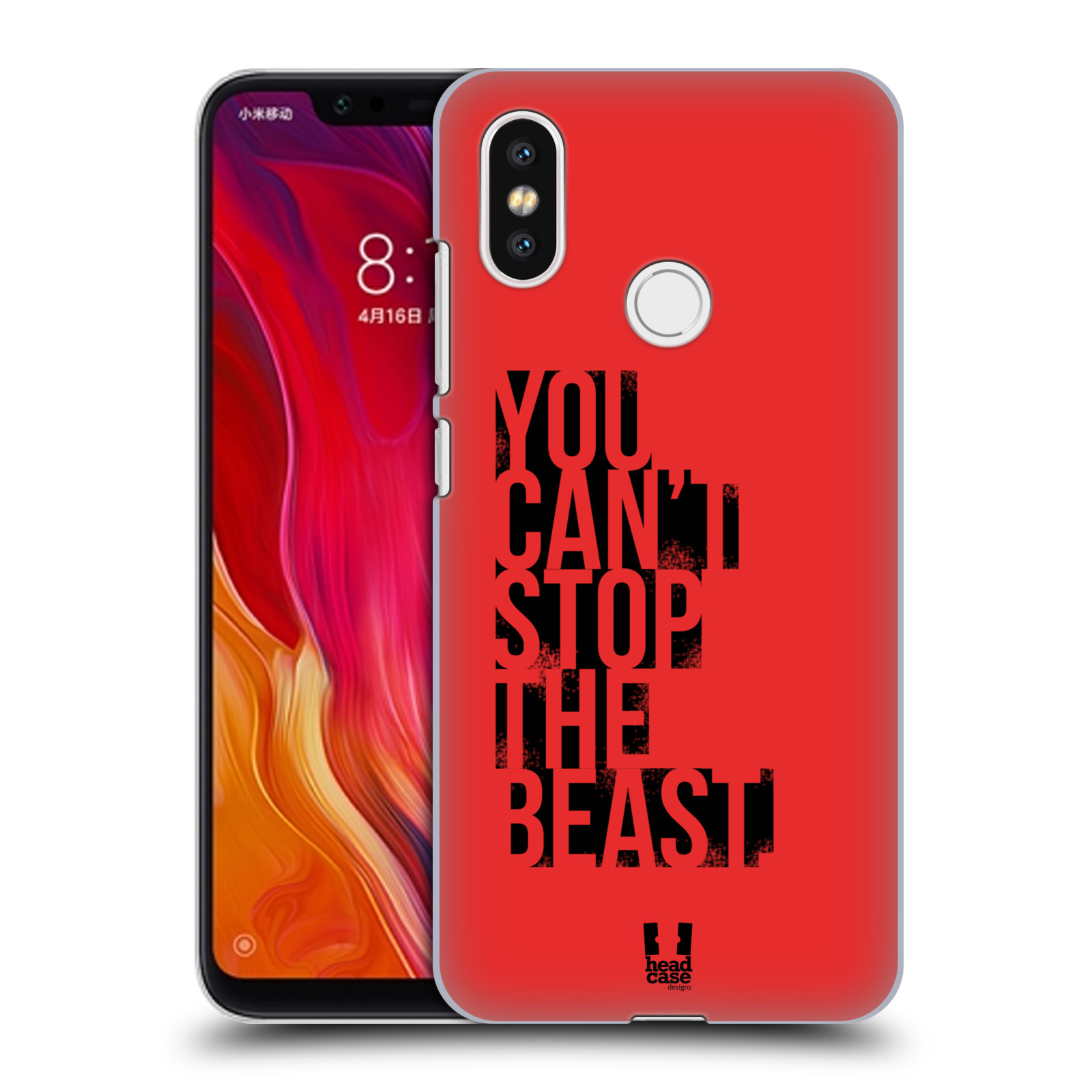 HEAD CASE plastový obal na mobil Xiaomi Mi 8 Sportovní tématika Beast mode červená