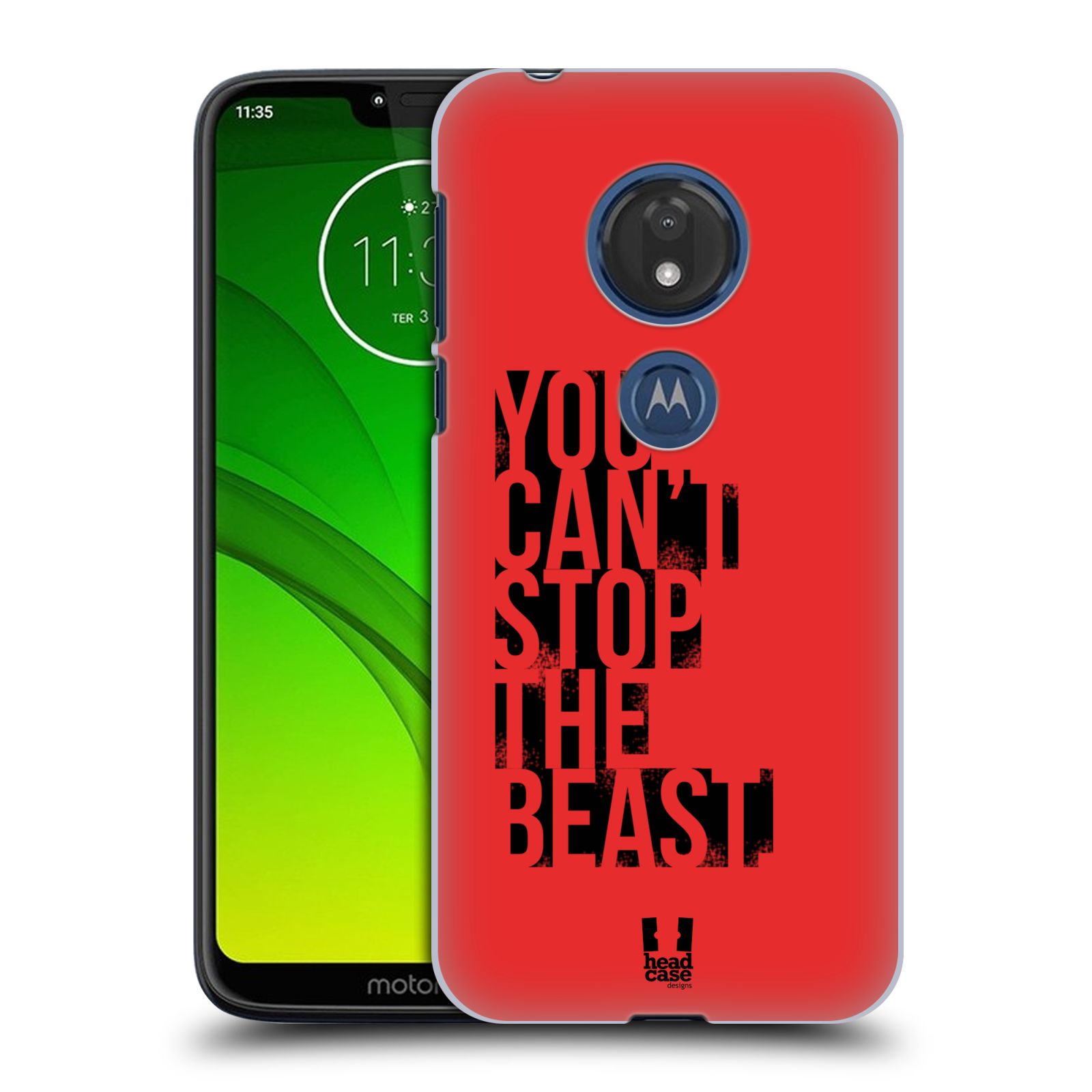 Pouzdro na mobil Motorola Moto G7 Play Sportovní tématika Beast mode červená