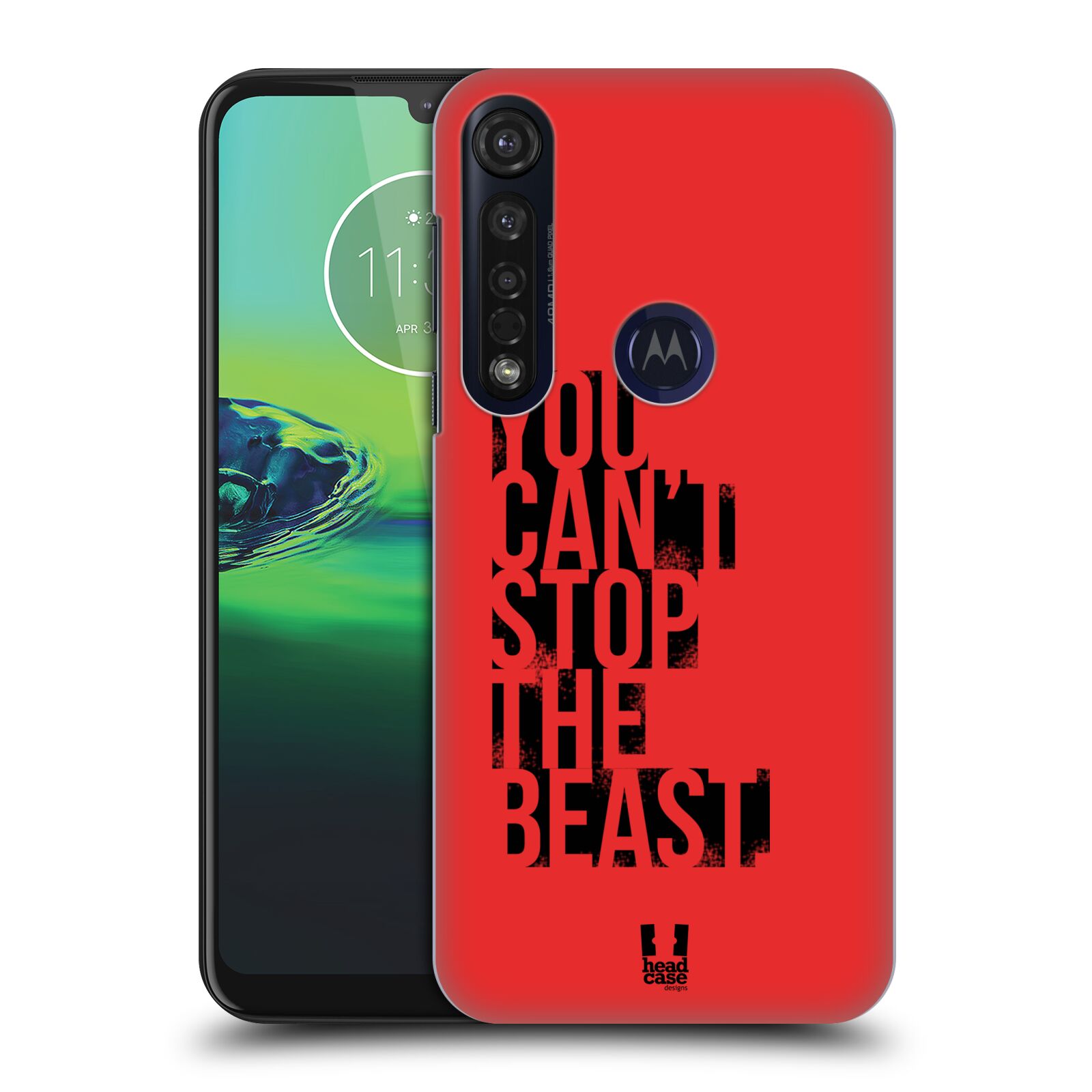 Pouzdro na mobil Motorola Moto G8 PLUS - HEAD CASE - Sportovní tématika Beast mode červená