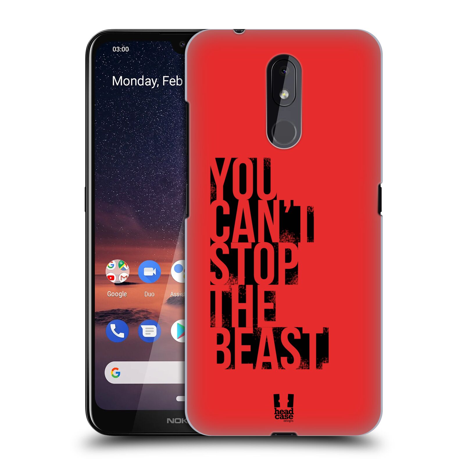 Pouzdro na mobil Nokia 3.2 - HEAD CASE - Sportovní tématika Beast mode červená