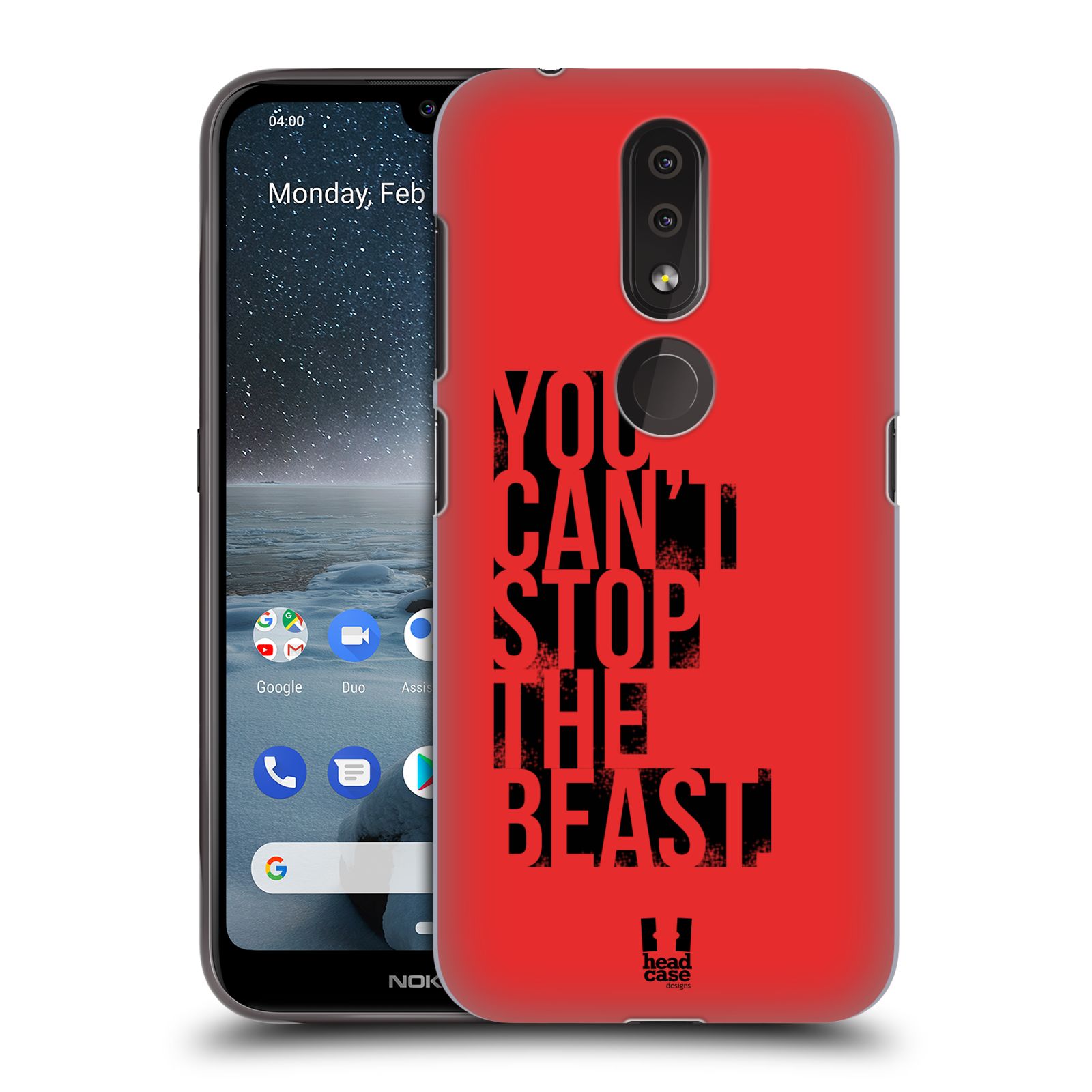 Pouzdro na mobil Nokia 4.2 - HEAD CASE - Sportovní tématika Beast mode červená
