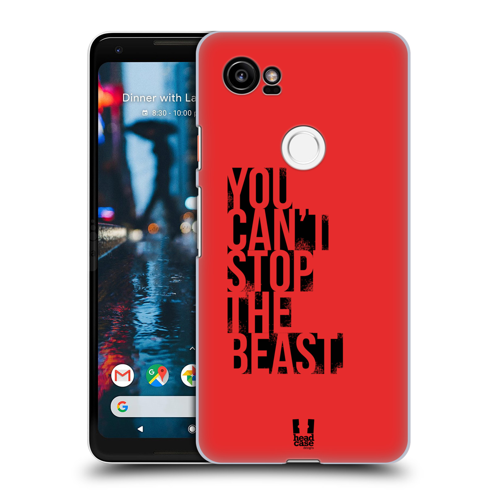 HEAD CASE plastový obal na mobil Google Pixel 2 XL Sportovní tématika Beast mode červená