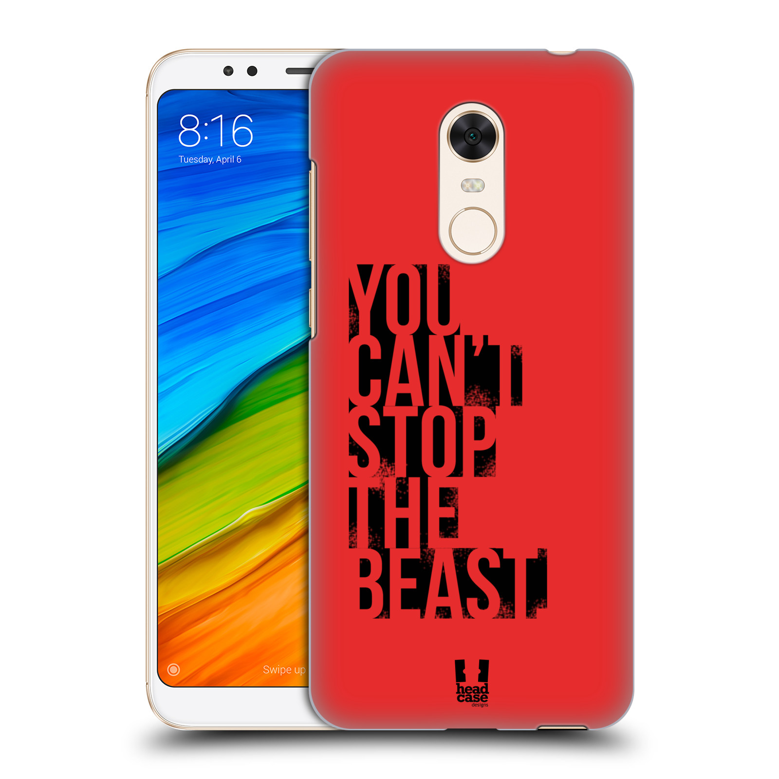 HEAD CASE plastový obal na mobil Xiaomi Redmi 5 PLUS Sportovní tématika Beast mode červená