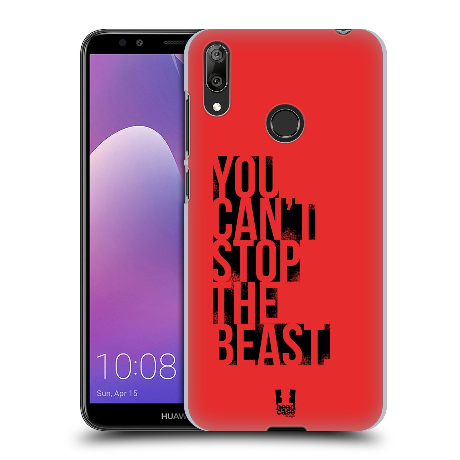 Pouzdro na mobil Huawei Y7 2019 - Head Case - Sportovní tématika Beast mode červená