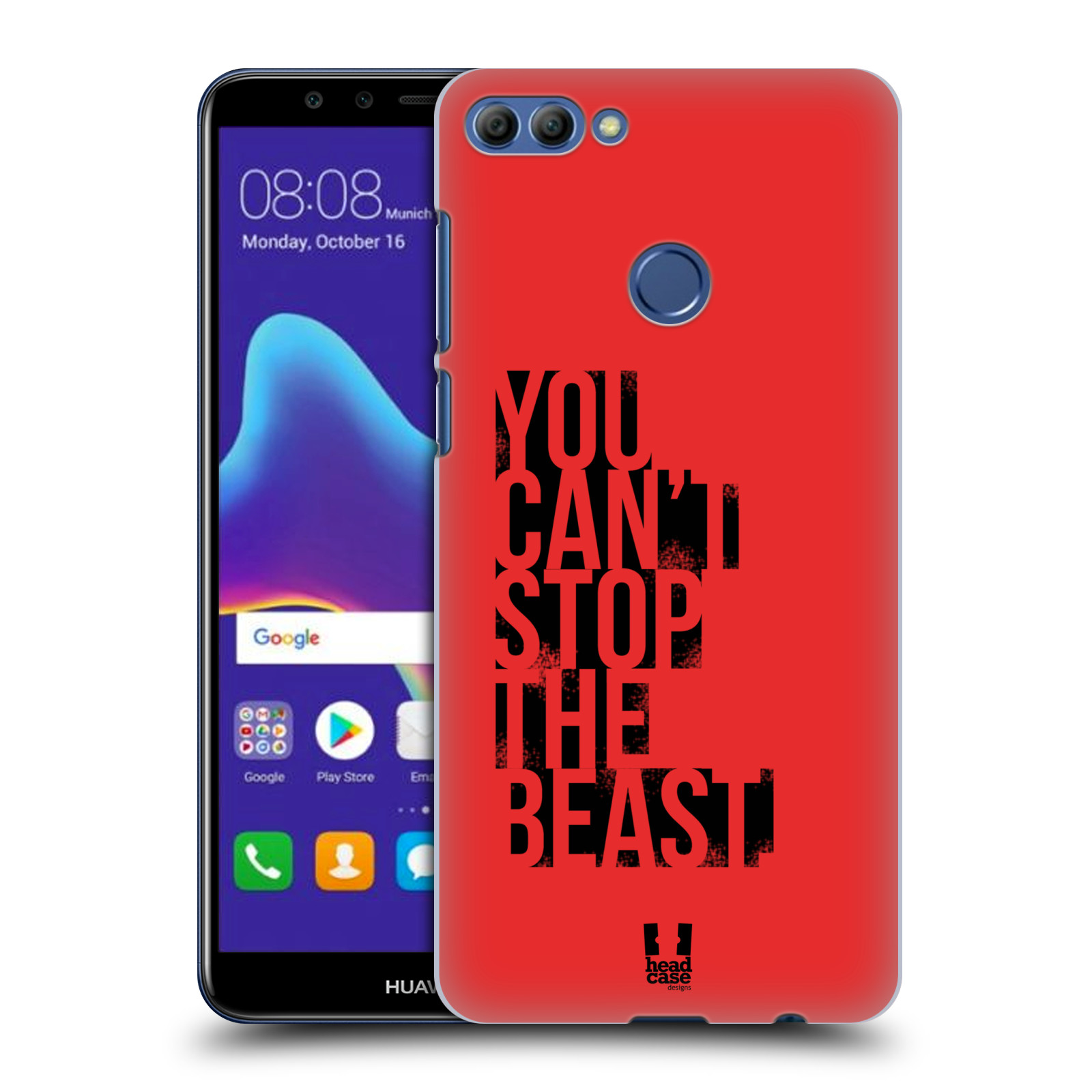 HEAD CASE plastový obal na mobil Huawei Y9 2018 Sportovní tématika Beast mode červená