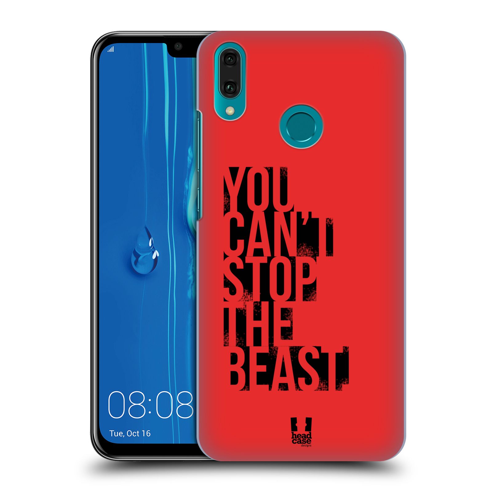 Pouzdro na mobil Huawei Y9 2019 - HEAD CASE - Sportovní tématika Beast mode červená