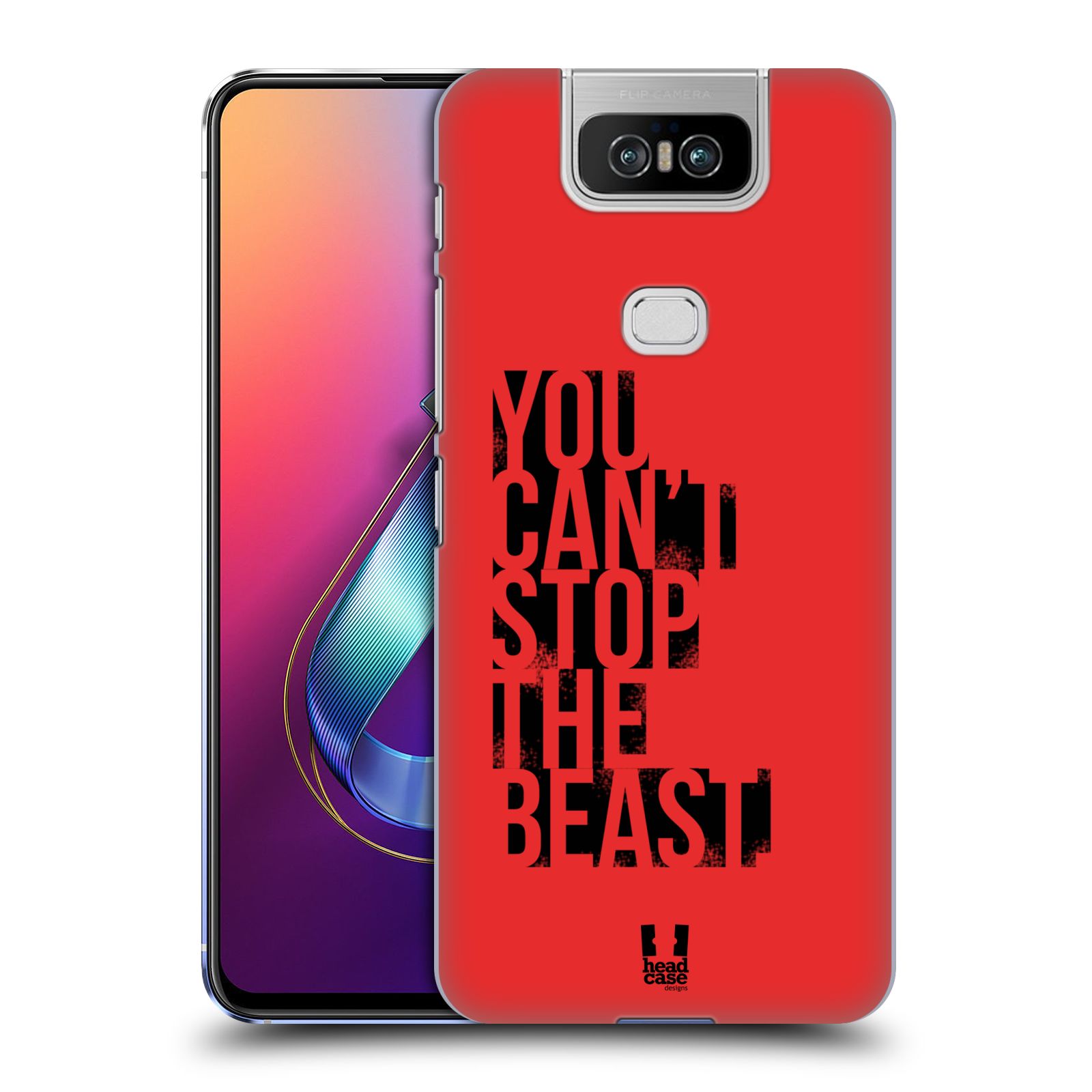 Pouzdro na mobil Asus Zenfone 6 ZS630KL - HEAD CASE - Sportovní tématika Beast mode červená