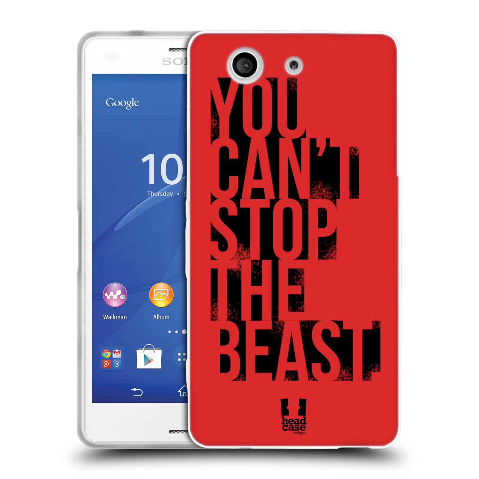 HEAD CASE silikonový obal na mobil Sony Xperia Z3 COMPACT Sportovní tématika Beast mode červená