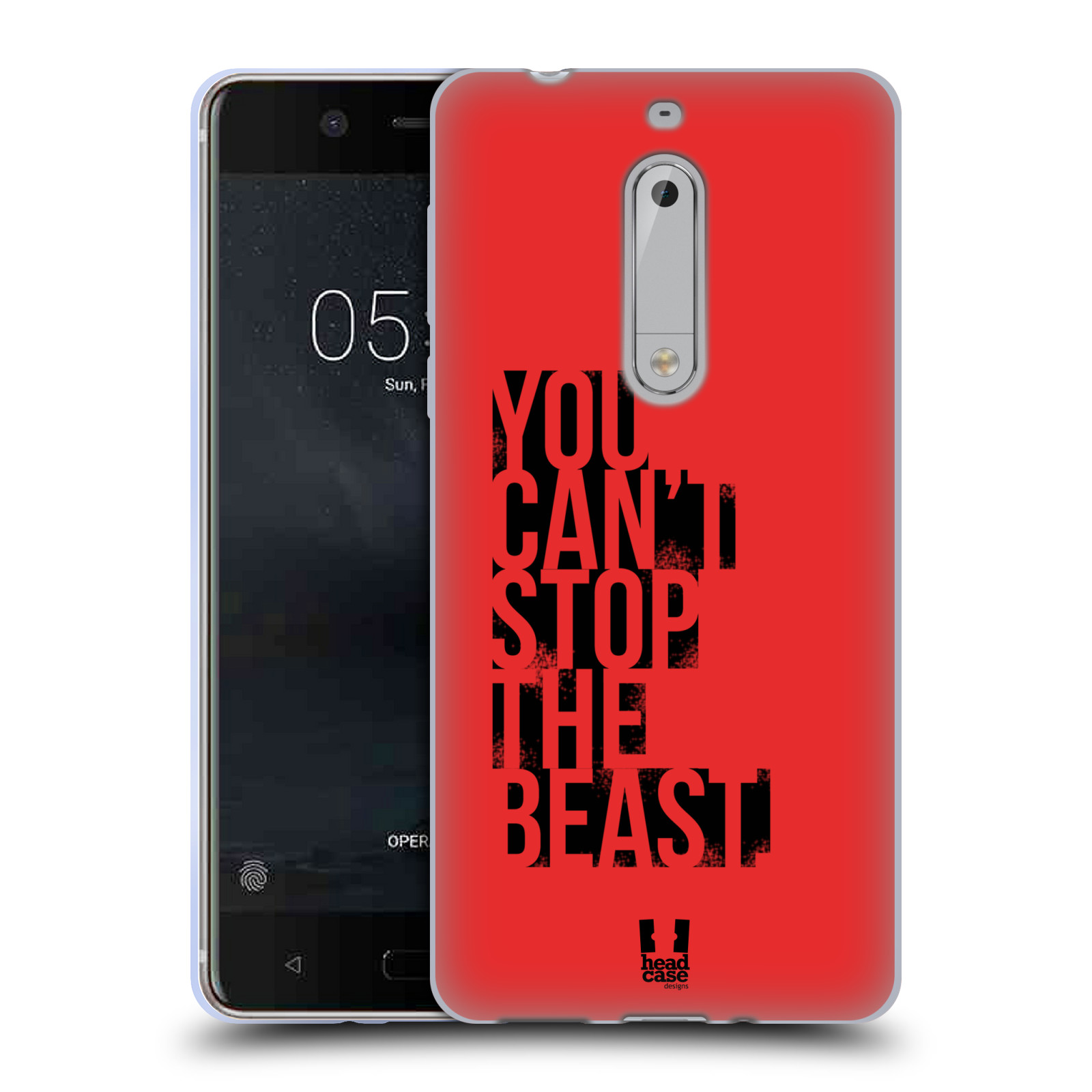 HEAD CASE silikonový obal na mobil Nokia 5 Sportovní tématika Beast mode červená