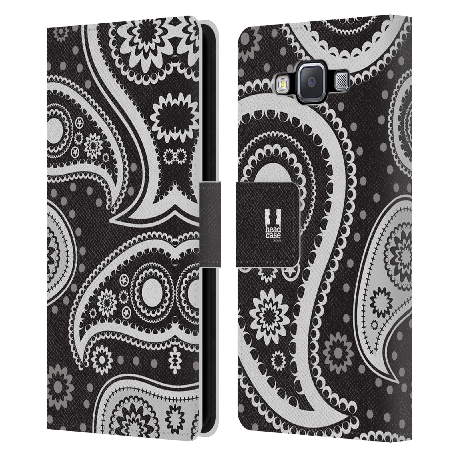 HEAD CASE Flipové pouzdro pro mobil Samsung Galaxy A5 barevné slzy černá a bílá