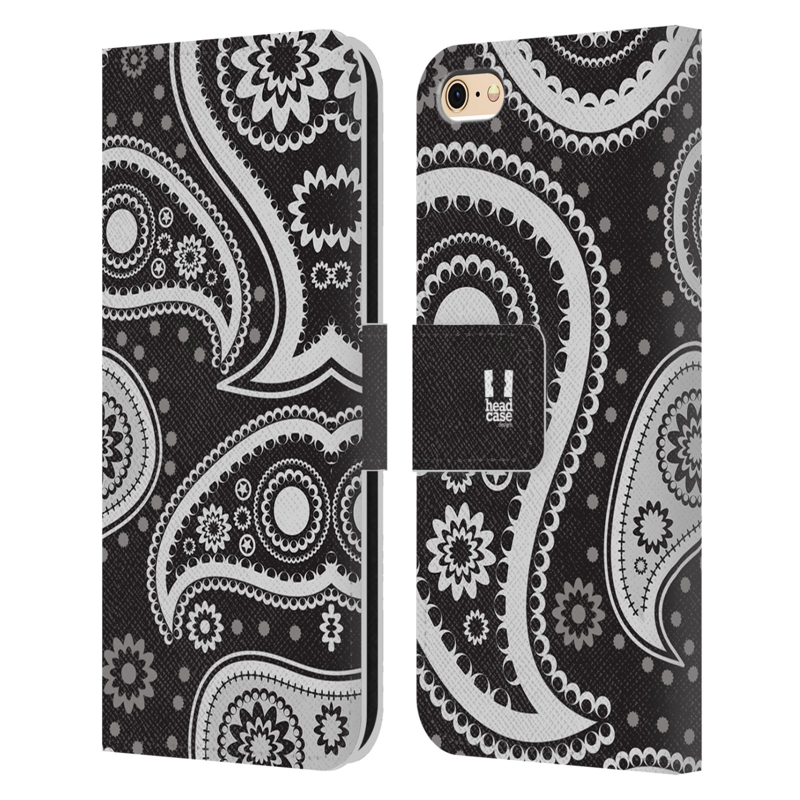 HEAD CASE Flipové pouzdro pro mobil Apple Iphone 6/6s barevné slzy černá a bílá