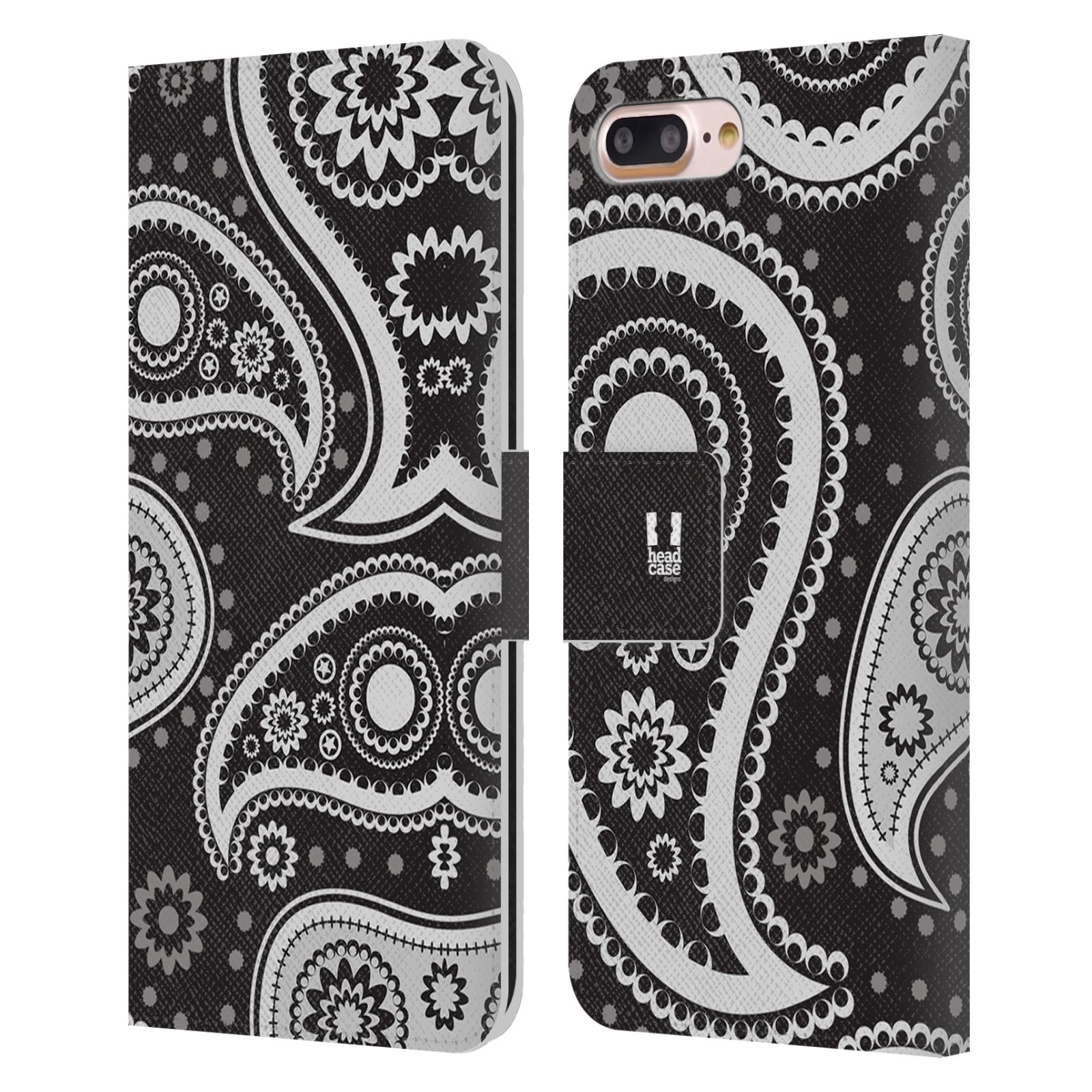 HEAD CASE Flipové pouzdro pro mobil Apple Iphone 7 PLUS / 8 PLUS barevné slzy černá a bílá