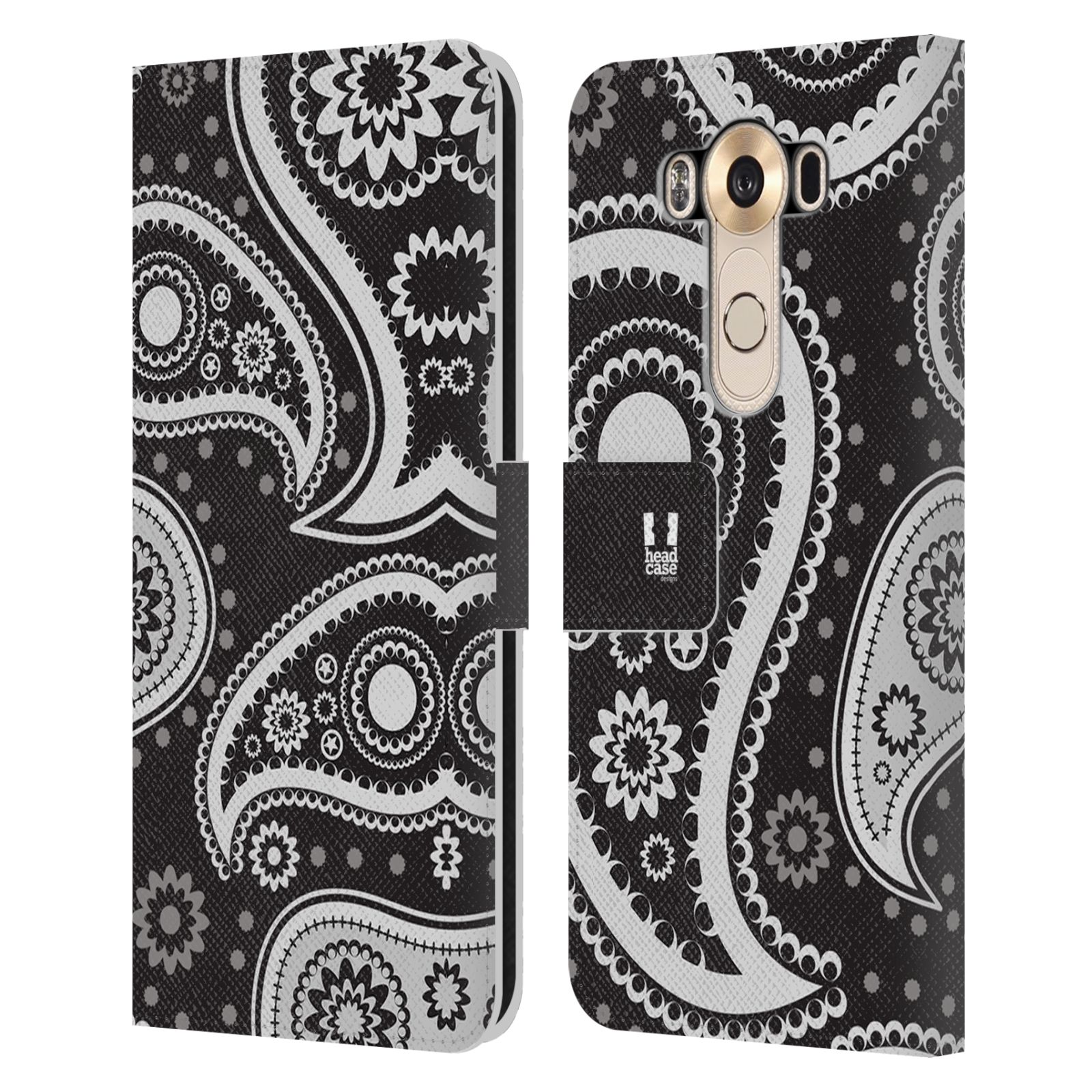 HEAD CASE Flipové pouzdro pro mobil LG V10 barevné slzy černá a bílá