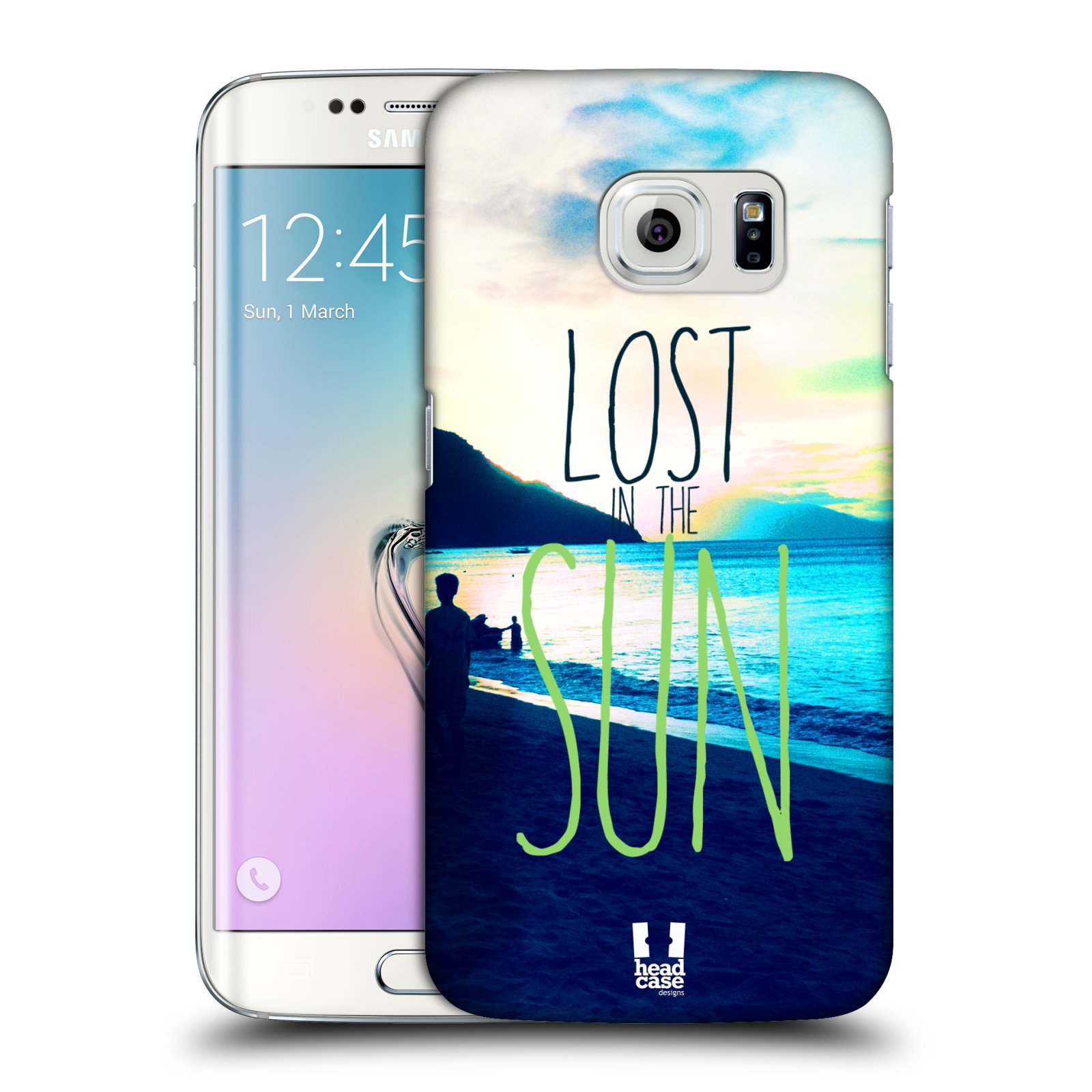 HEAD CASE plastový obal na mobil SAMSUNG Galaxy S6 EDGE (G9250, G925, G925F) vzor Pozitivní vlny MODRÁ, moře, slunce a pláž LOST IN THE SUN