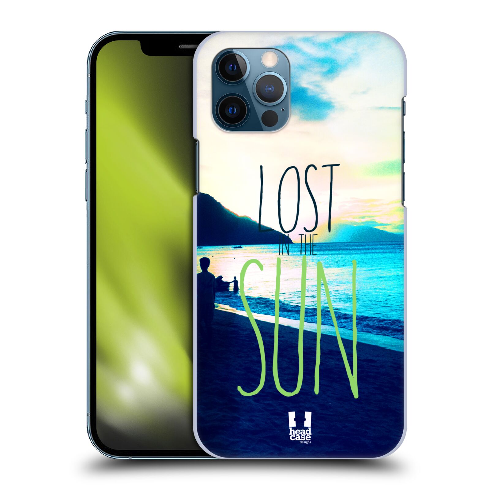 HEAD CASE plastový obal na mobil Apple Iphone 12 / Iphone 12 PRO vzor Pozitivní vlny MODRÁ, moře, slunce a pláž LOST IN THE SUN