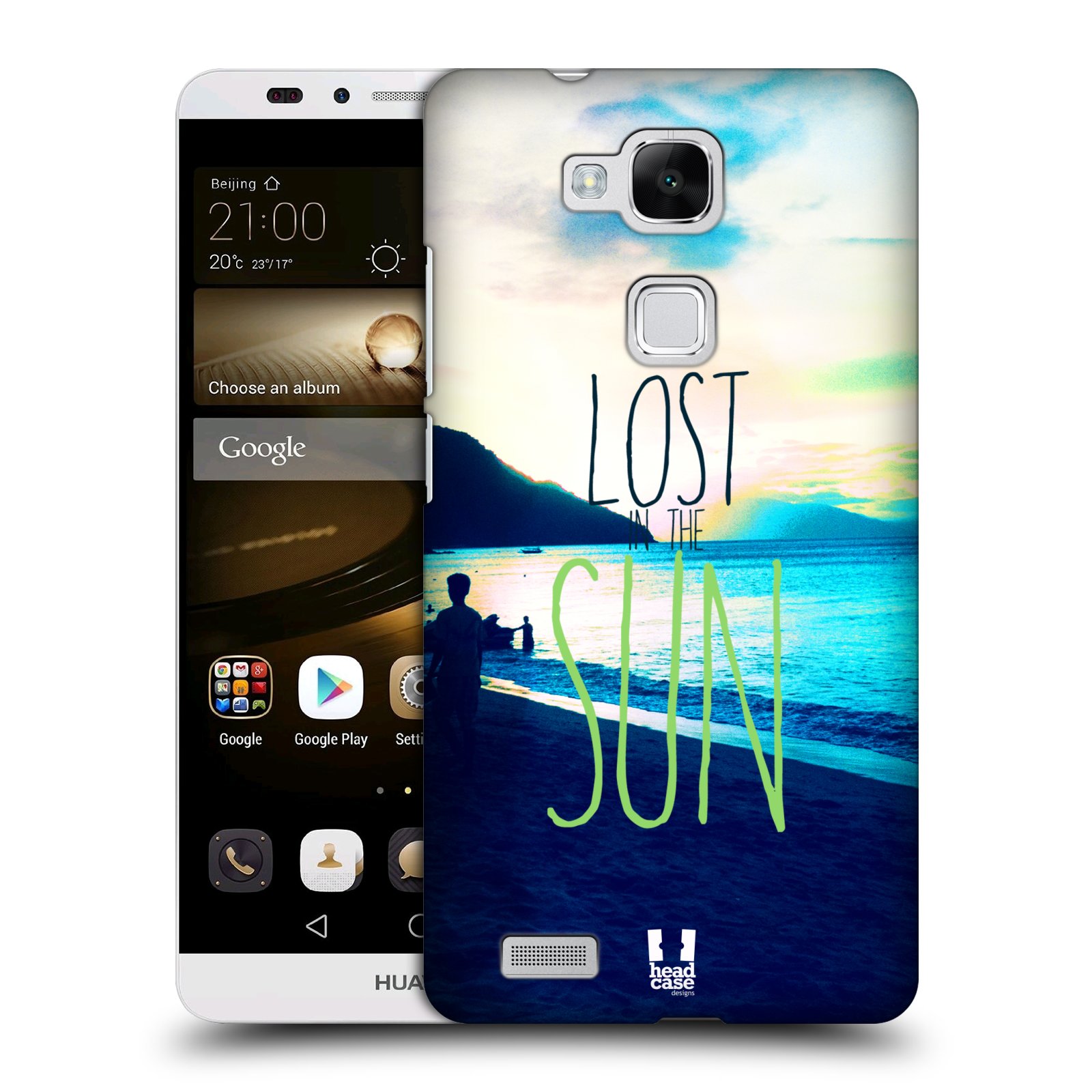 HEAD CASE plastový obal na mobil Huawei Mate 7 vzor Pozitivní vlny MODRÁ, moře, slunce a pláž LOST IN THE SUN