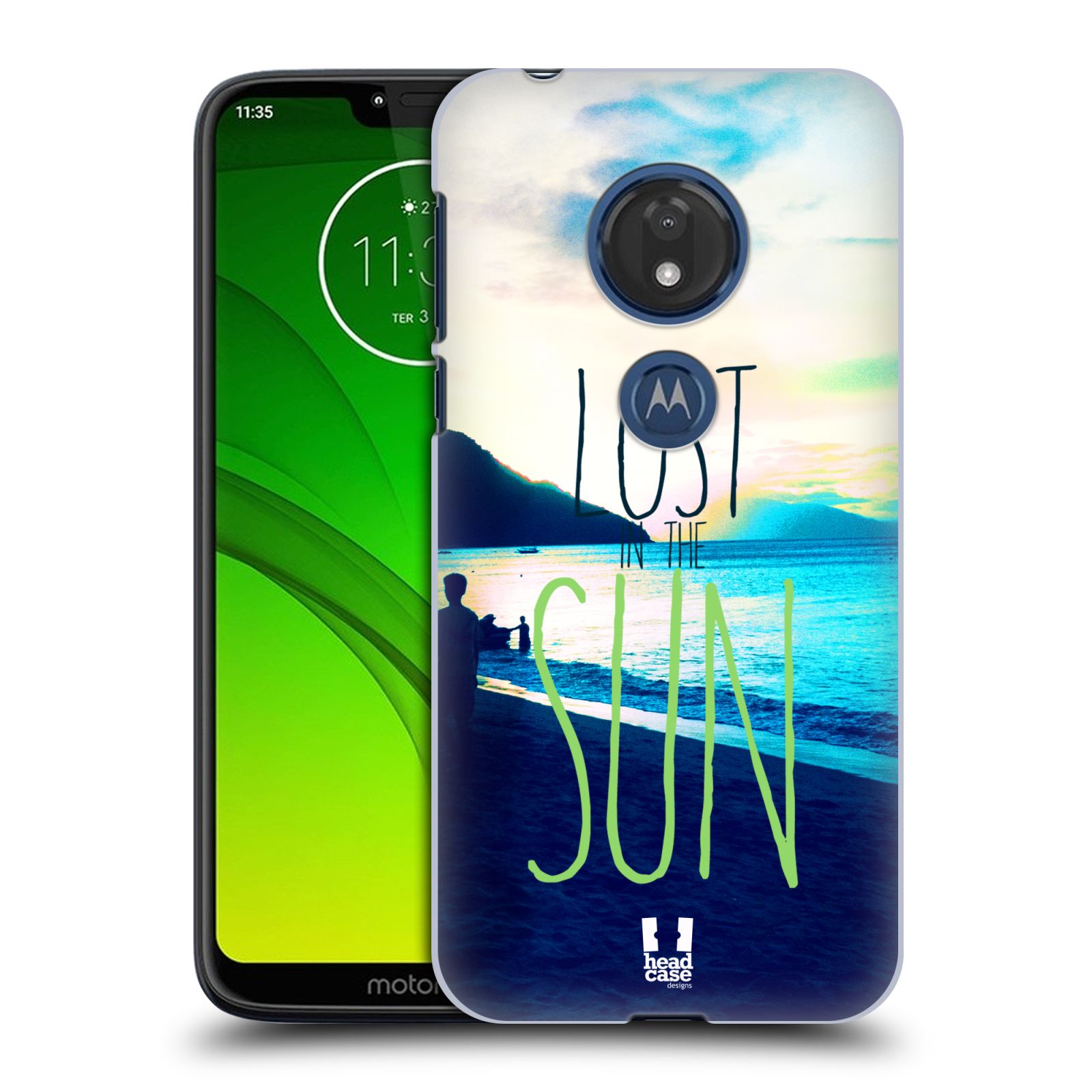 Pouzdro na mobil Motorola Moto G7 Play vzor Pozitivní vlny MODRÁ, moře, slunce a pláž LOST IN THE SUN