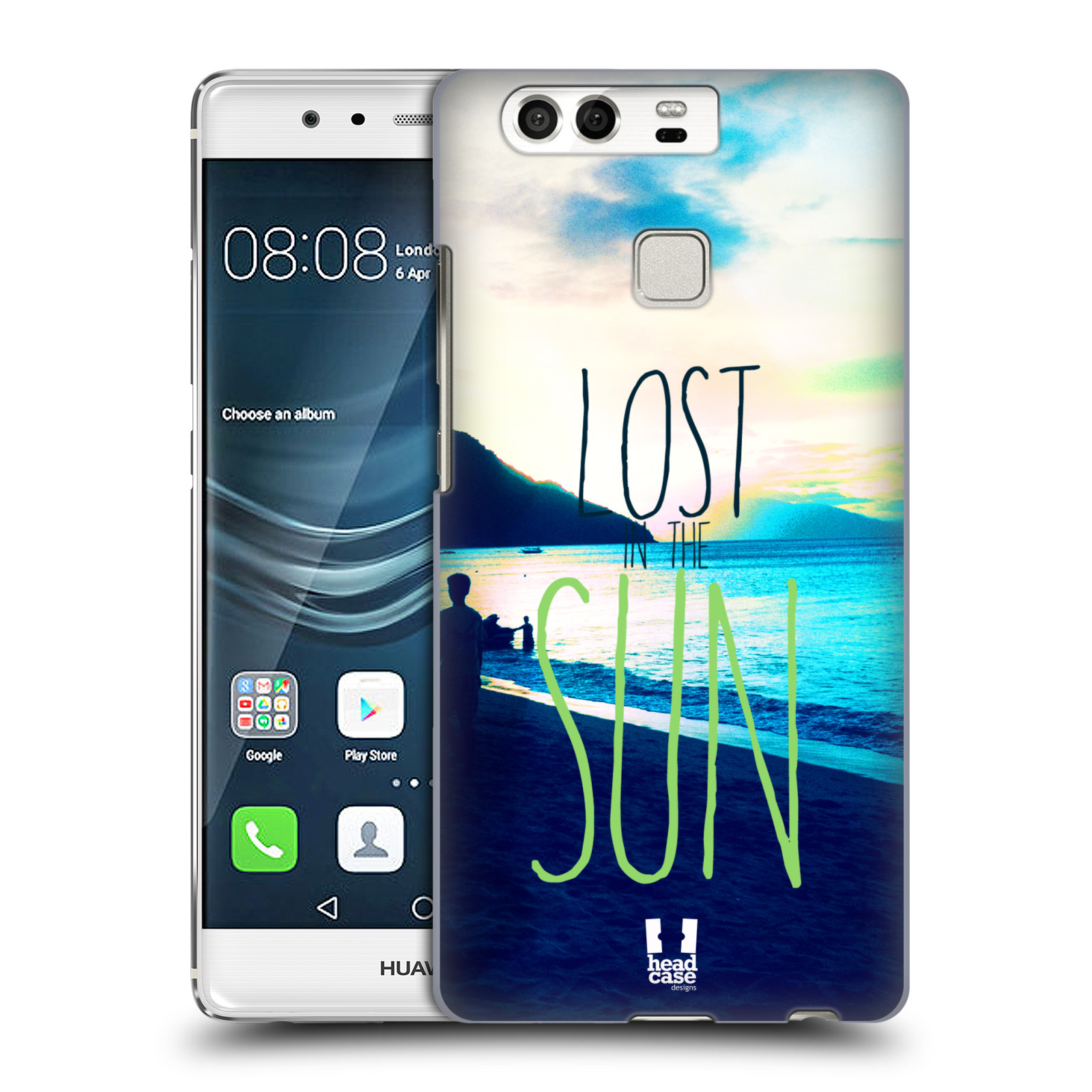 HEAD CASE plastový obal na mobil Huawei P9 / P9 DUAL SIM vzor Pozitivní vlny MODRÁ, moře, slunce a pláž LOST IN THE SUN