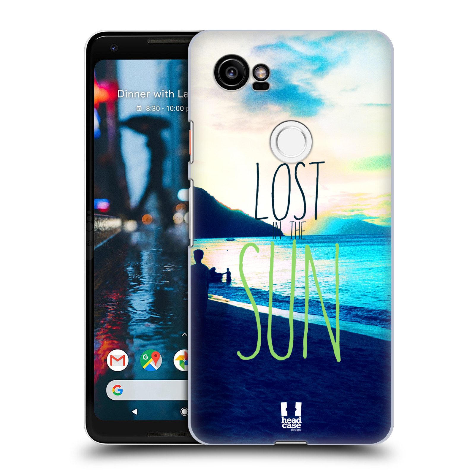 HEAD CASE plastový obal na mobil Google Pixel 2 XL vzor Pozitivní vlny MODRÁ, moře, slunce a pláž LOST IN THE SUN