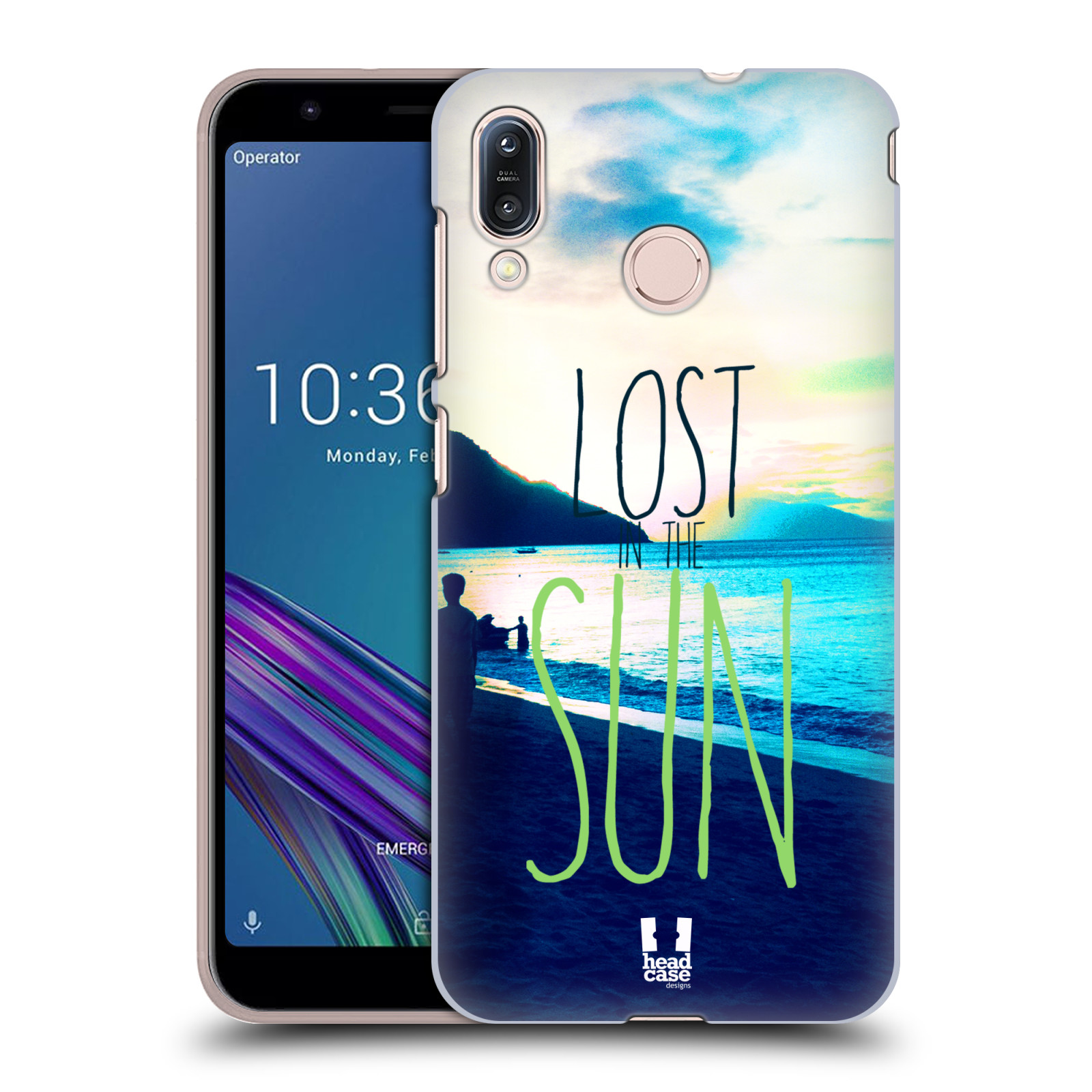 Pouzdro na mobil Asus Zenfone Max M1 (ZB555KL) - HEAD CASE - vzor Pozitivní vlny MODRÁ, moře, slunce a pláž LOST IN THE SUN