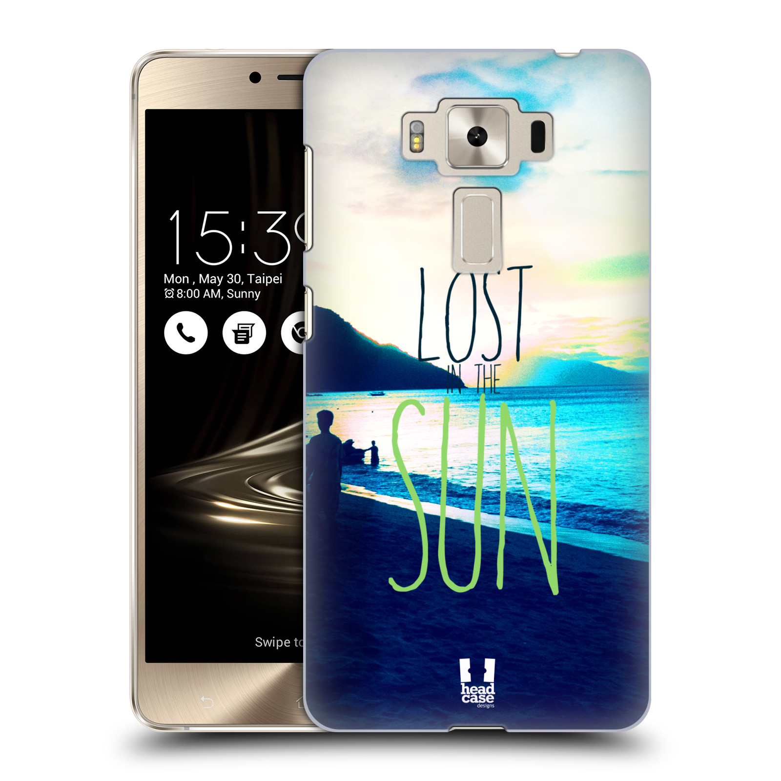 HEAD CASE plastový obal na mobil Asus Zenfone 3 DELUXE ZS550KL vzor Pozitivní vlny MODRÁ, moře, slunce a pláž LOST IN THE SUN