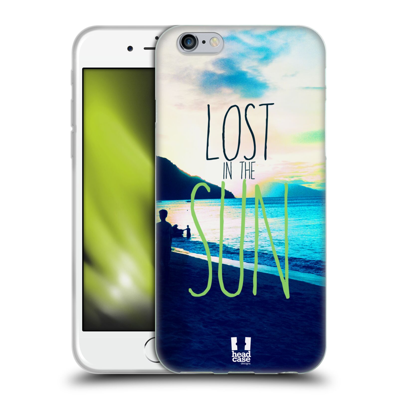 HEAD CASE silikonový obal na mobil Apple Iphone 6/6S vzor Pozitivní vlny MODRÁ, moře, slunce a pláž LOST IN THE SUN