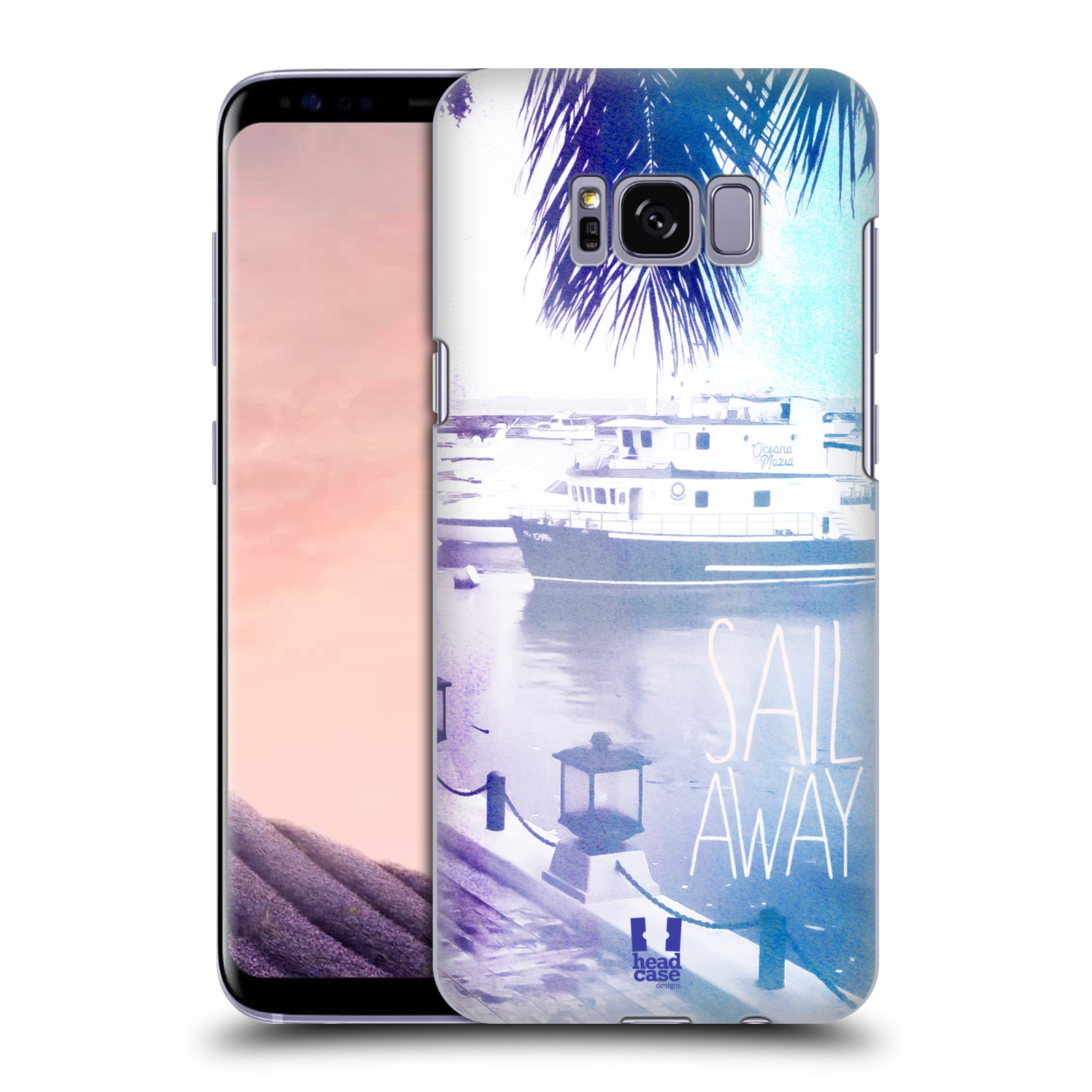 HEAD CASE plastový obal na mobil Samsung Galaxy S8 vzor Pozitivní vlny MODRÁ, přístav s loděmi SAIL AWAY