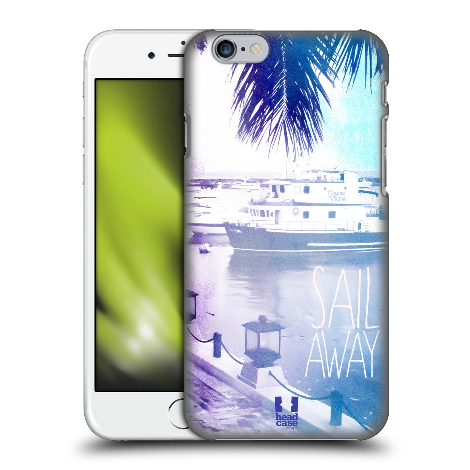 Plastové pouzdro pro mobil Apple Iphone 6/6S vzor Pozitivní vlny MODRÁ, přístav s loděmi SAIL AWAY