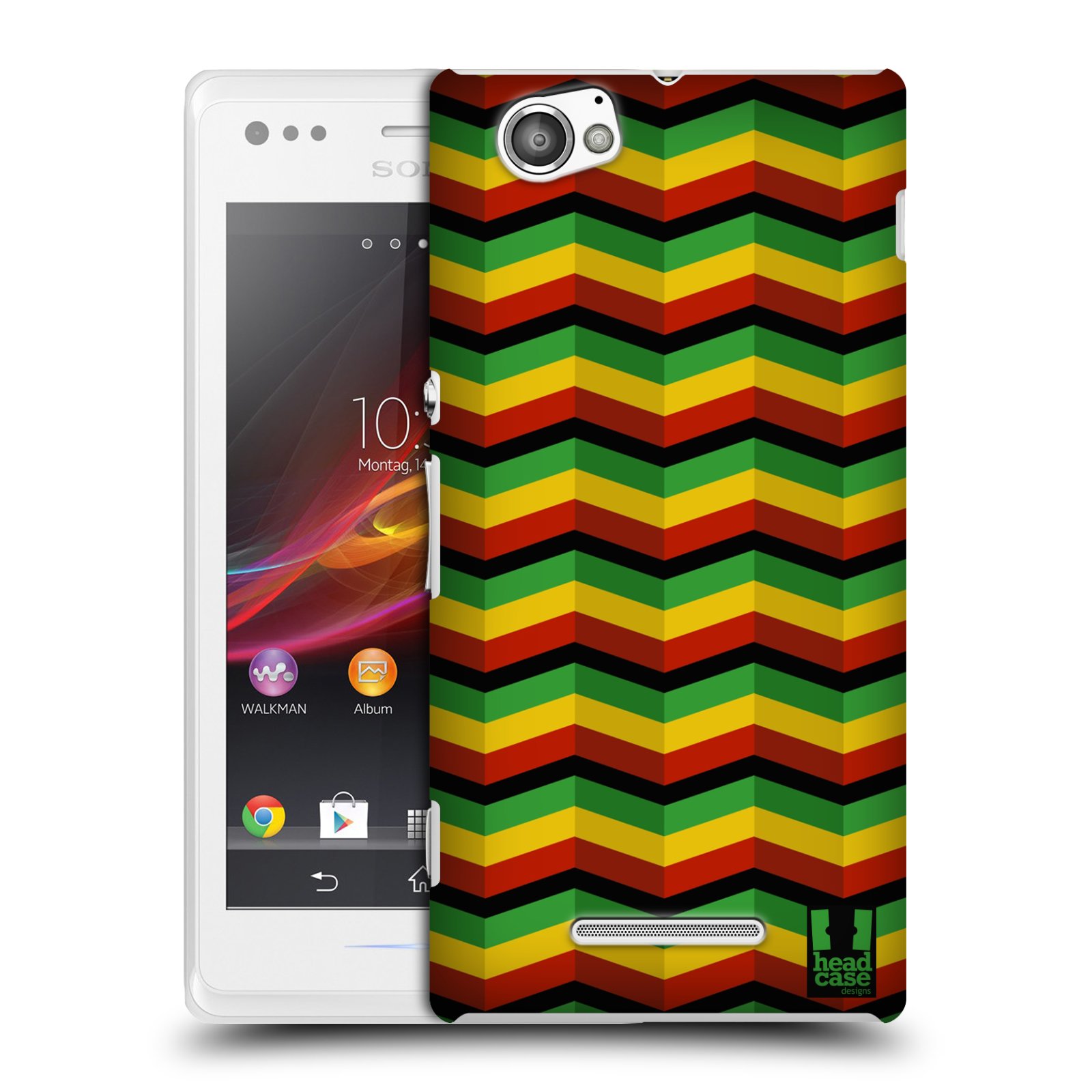 HEAD CASE plastový obal na mobil Sony Xperia M vzor Rasta barevné vzory CHEVRON